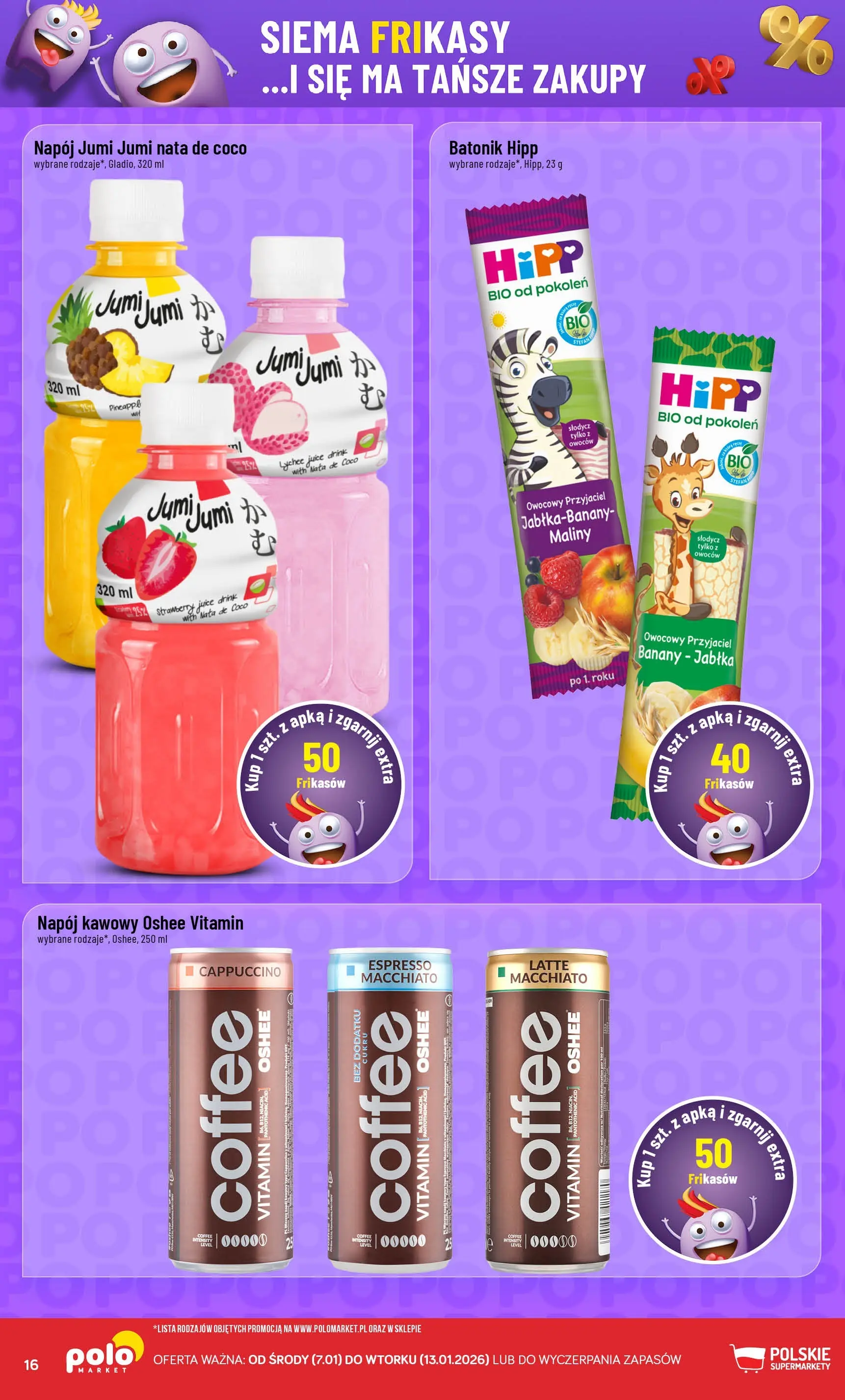 Nowa POLOmarket gazetka od jutra 07.01.2026 (PDF) | Strona: 16 | Produkty: Maliny, Cappuccino, Jabłka, Banany