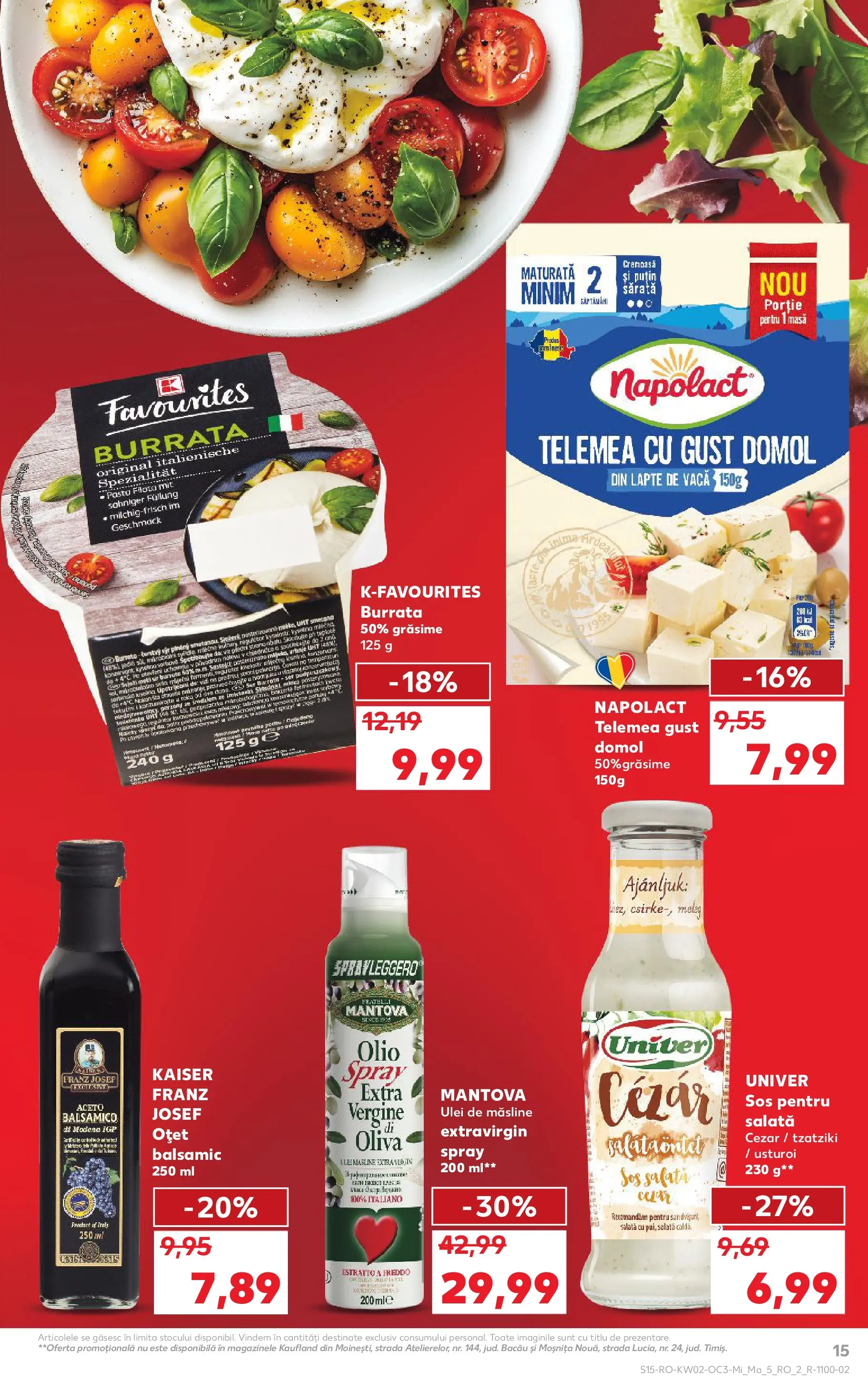 Catalog Kaufland - Slatina 07.01.2026 - Revista si Oferta | Pagină: 15 | Produse: Çift taraflı üst, Masă, Oțet, Salată