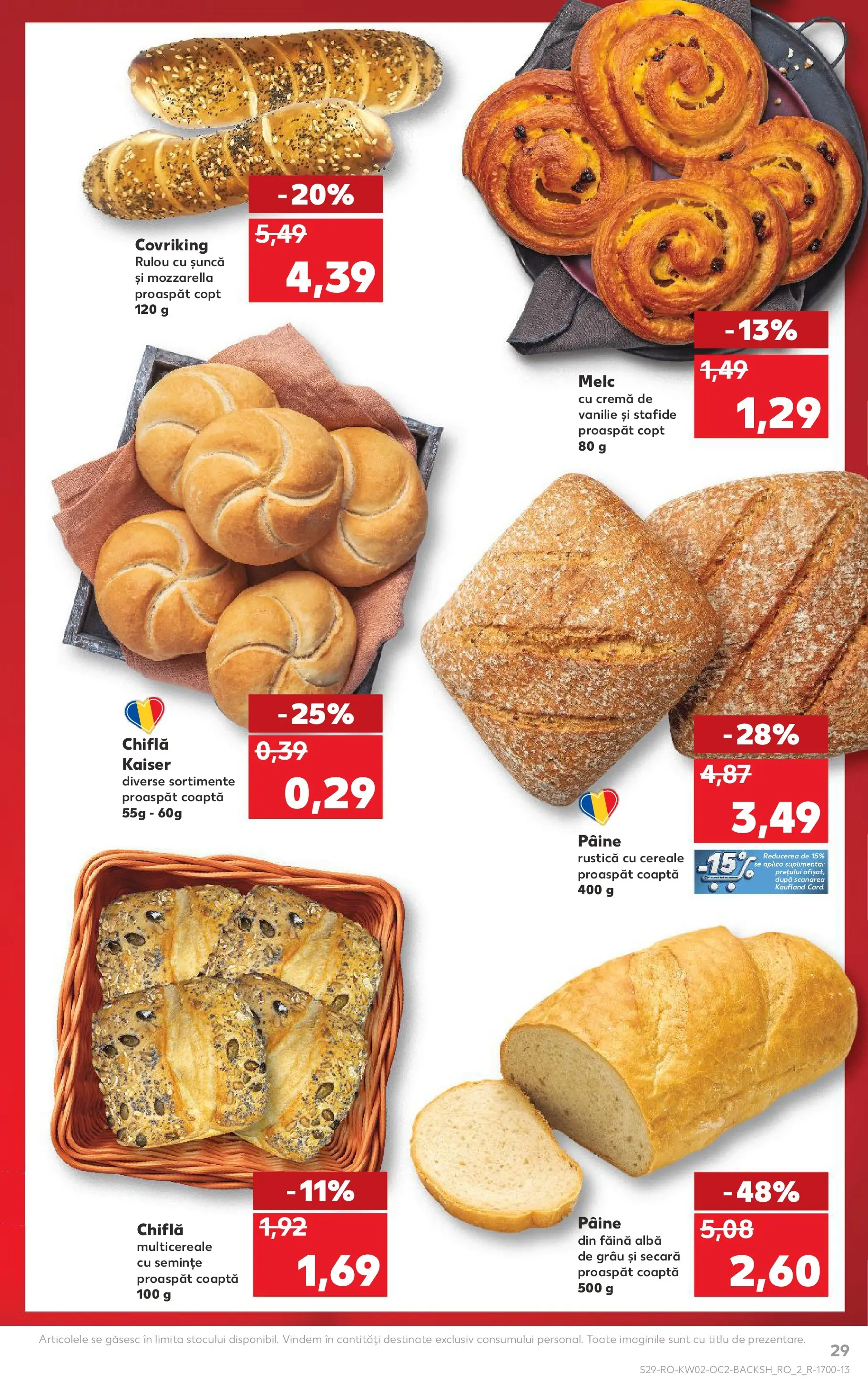Catalog Kaufland - Galați 07.01.2026 - Revista si Oferta | Pagină: 29 | Produse: Mozzarella, Cremă, Pâine, Șuncă