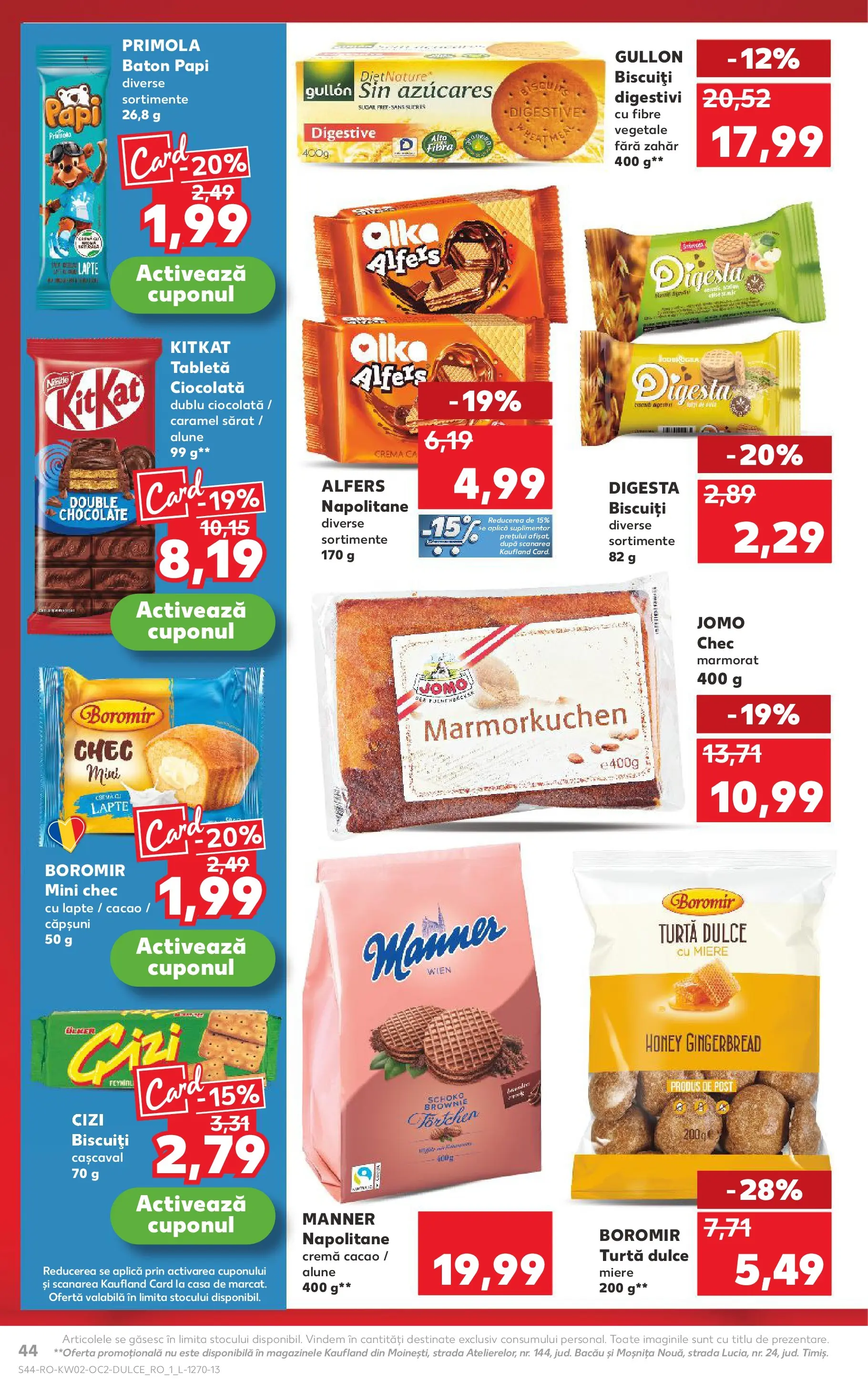 Catalog Kaufland - Zalau 07.01.2026 - Revista si Oferta | Pagină: 44 | Produse: Napolitane, Alune, Cremă, Turtă dulce