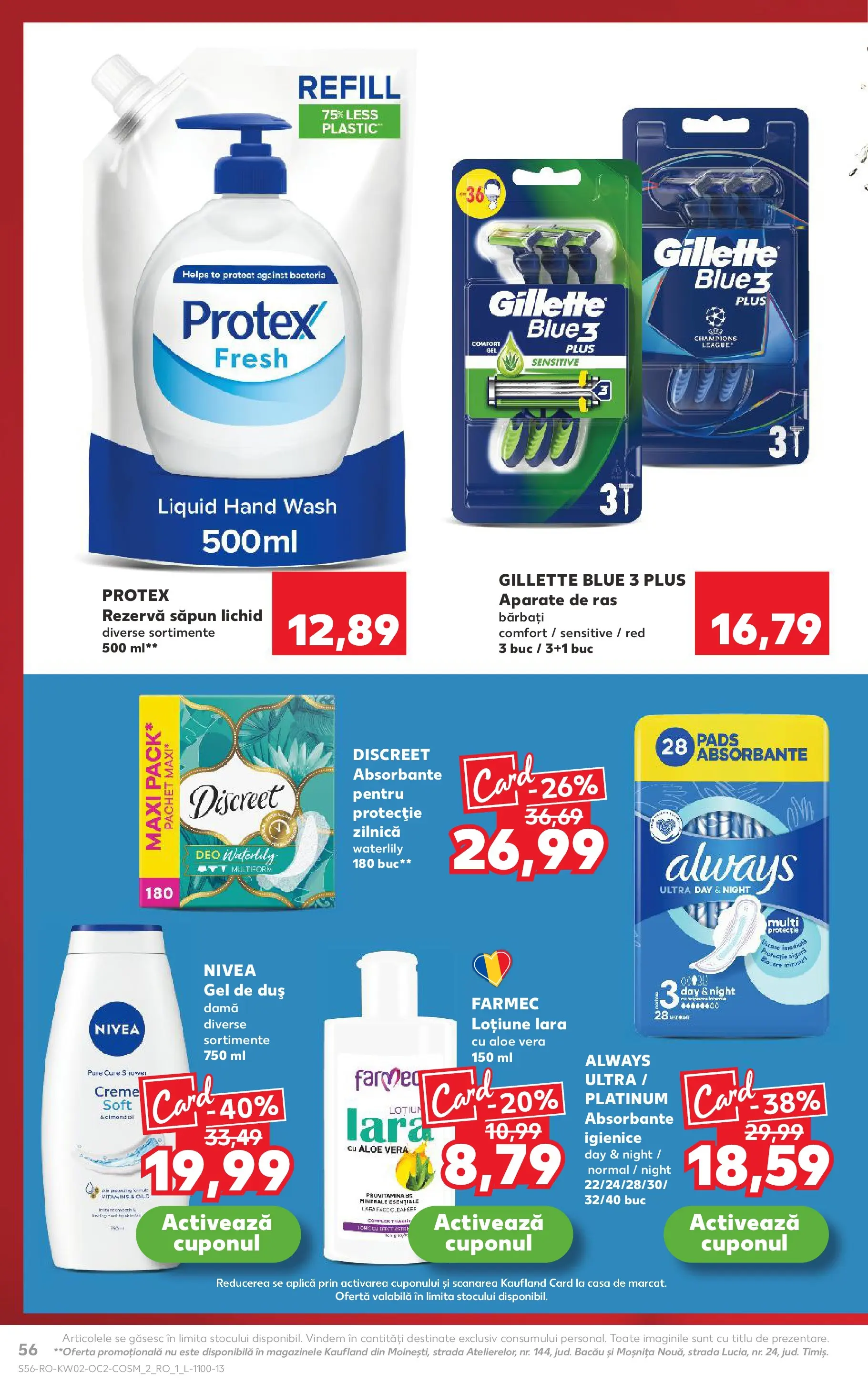 Catalog Kaufland - Ploiești 07.01.2026 - Revista si Oferta | Pagină: 56 | Produse: Aloe vera, Body, Săpun lichid, Absorbante