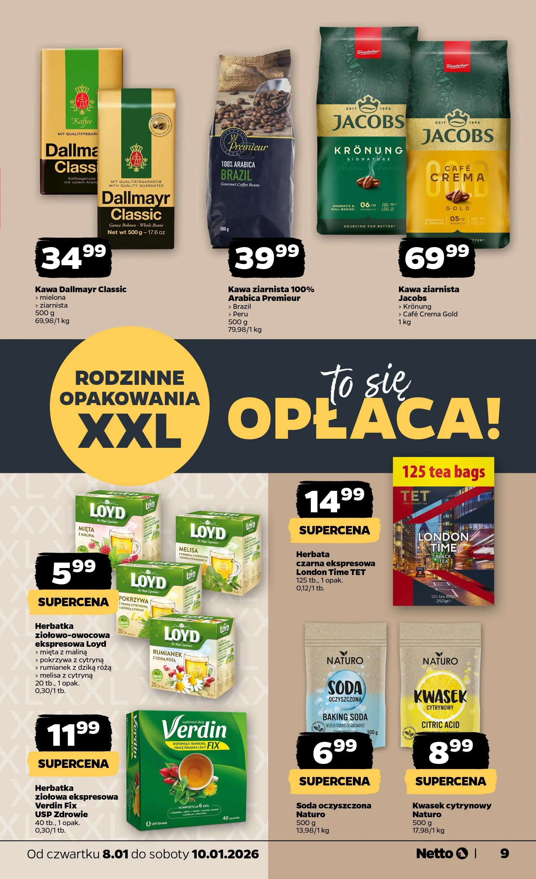 Netto gazetka - Spożywcza od 08.01.2026 - Aktualne promocje | Strona: 9 | Produkty: Kminek, Kawa Dallmayr, Soda oczyszczona, Kwasek cytrynowy