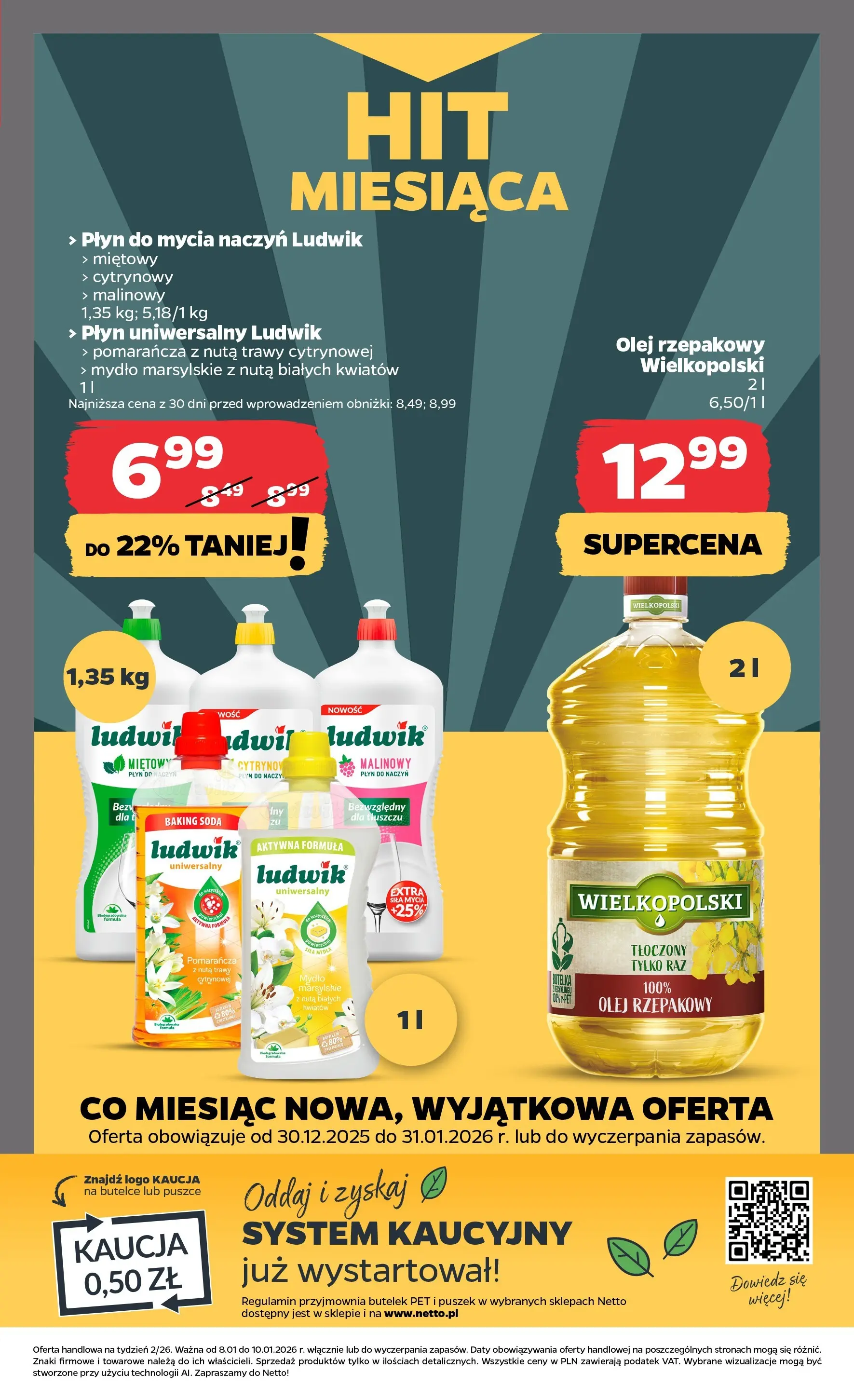 Netto gazetka - Spożywcza od 08.01.2026 - Aktualne promocje | Strona: 19 | Produkty: Olej rzepakowy, Olej, Mydło, Płyn do mycia naczyń