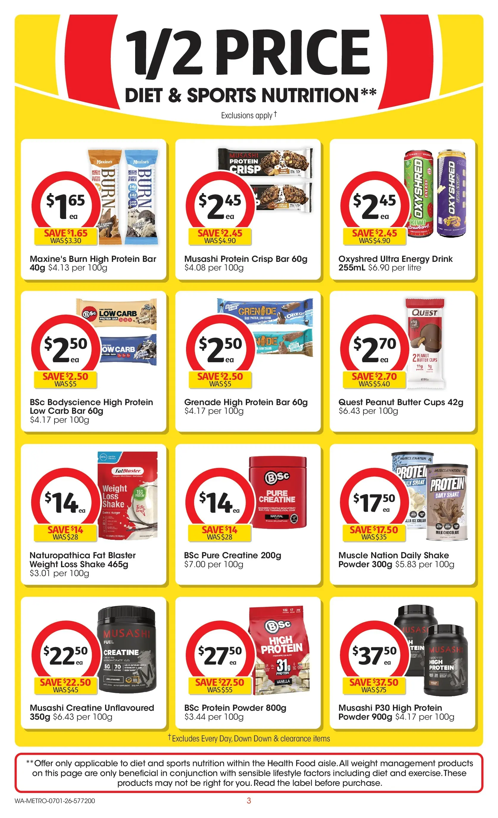 ﻿Coles catalogue valid from 07/01/2026 > Online Australia | Page: 3 | Products: Milk, Butter, Energy drink, Weight