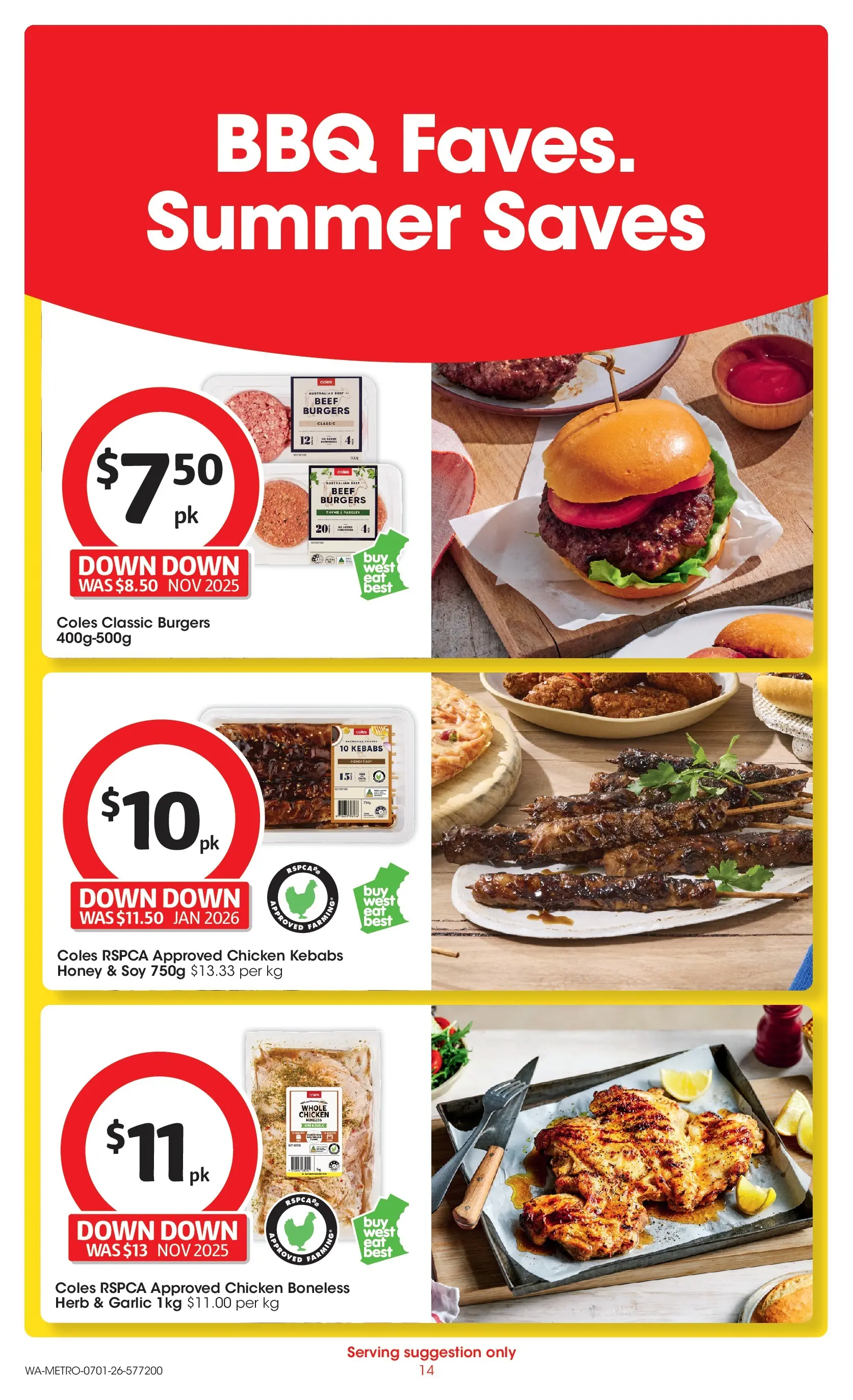 ﻿Coles catalogue valid from 07/01/2026 > Online Australia | Page: 14 | Products: Herb, Chicken, Beef, Garlic