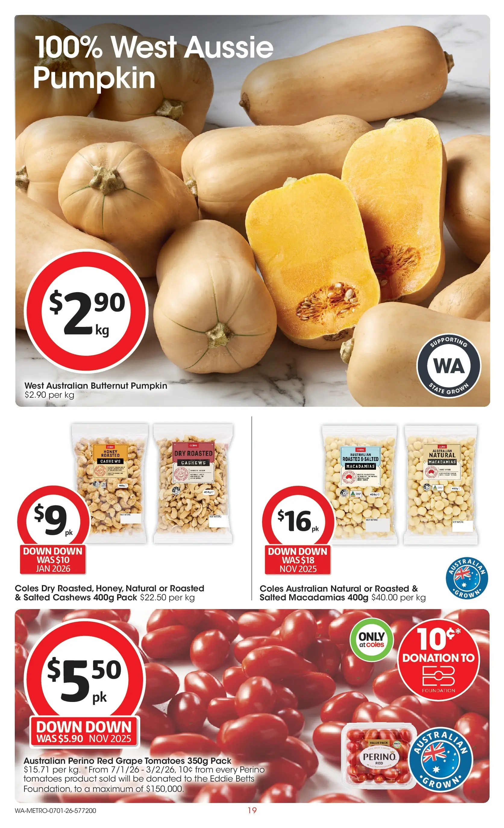 ﻿Coles catalogue valid from 07/01/2026 > Online Australia | Page: 19 | Products: Tomatoes, Coke, Pumpkin, Foundation