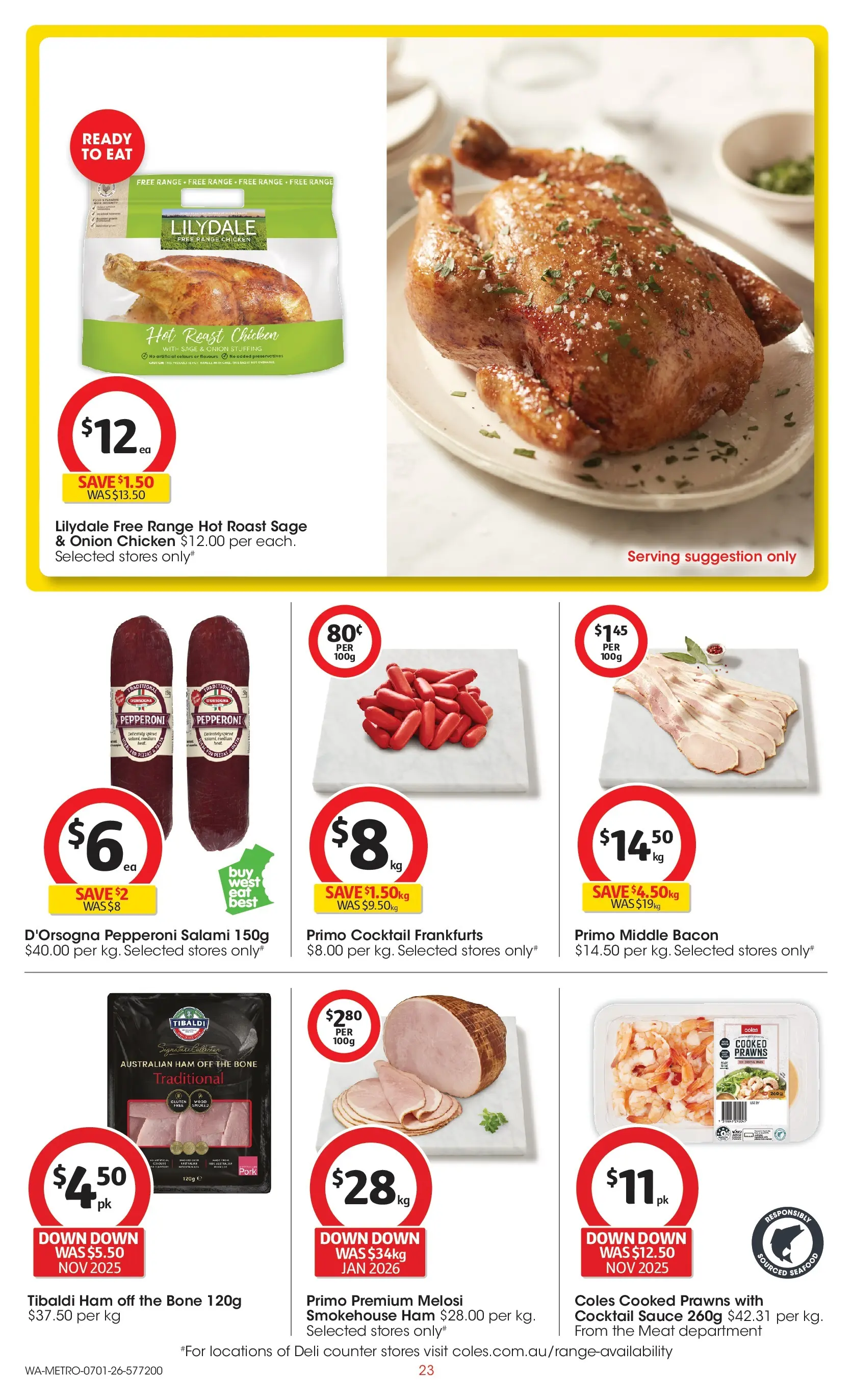 ﻿Coles catalogue valid from 07/01/2026 > Online Australia | Page: 23 | Products: Bacon, Ham, Meat, Sauce