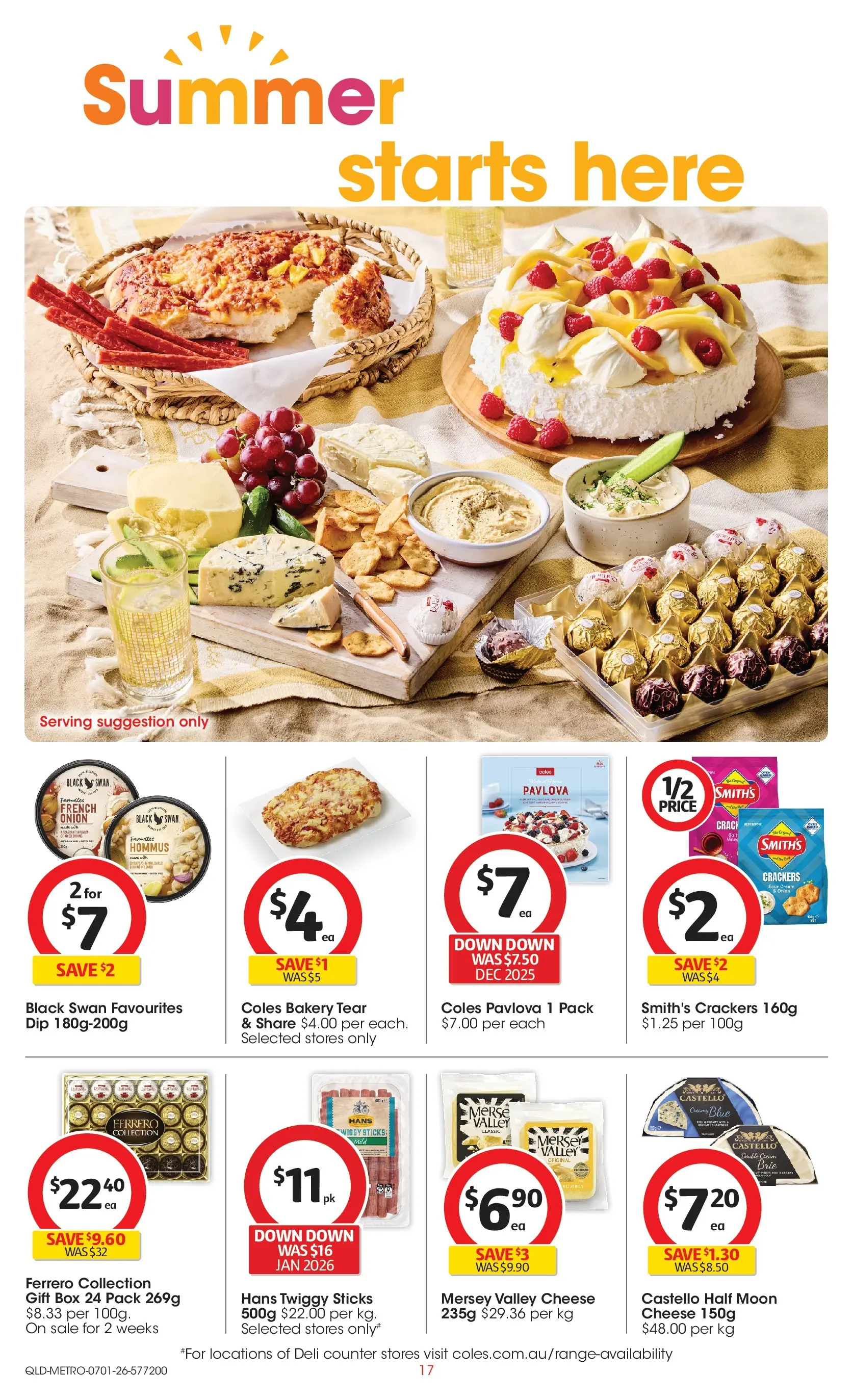 ﻿Coles catalogue valid from 13/01/2026 > Online Australia | Page: 17 | Products: Box, Crackers, Cheese, Bakery