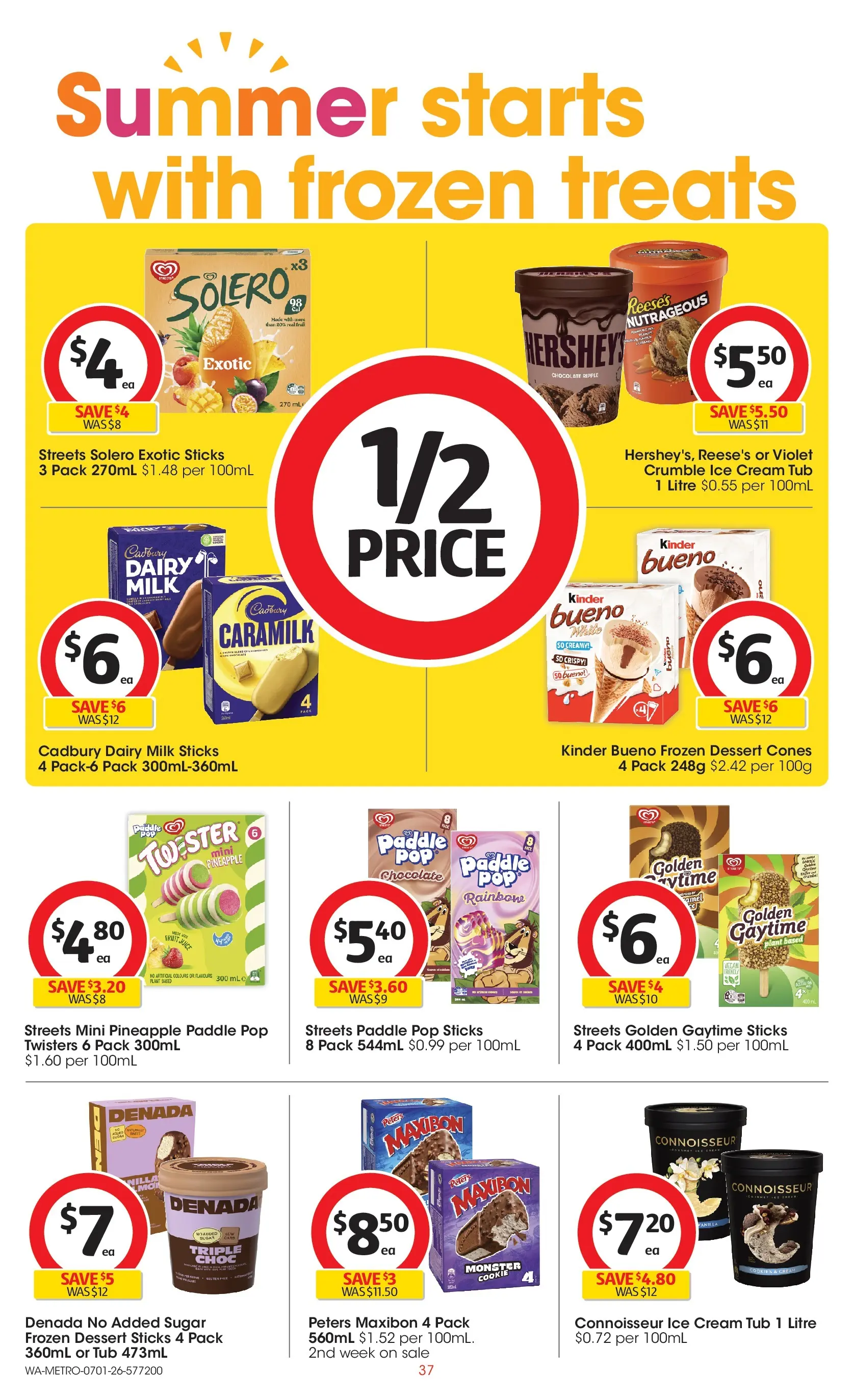 ﻿Coles catalogue valid from 07/01/2026 > Online Australia | Page: 37 | Products: Dairy, Pineapple, Cream, Ice cream