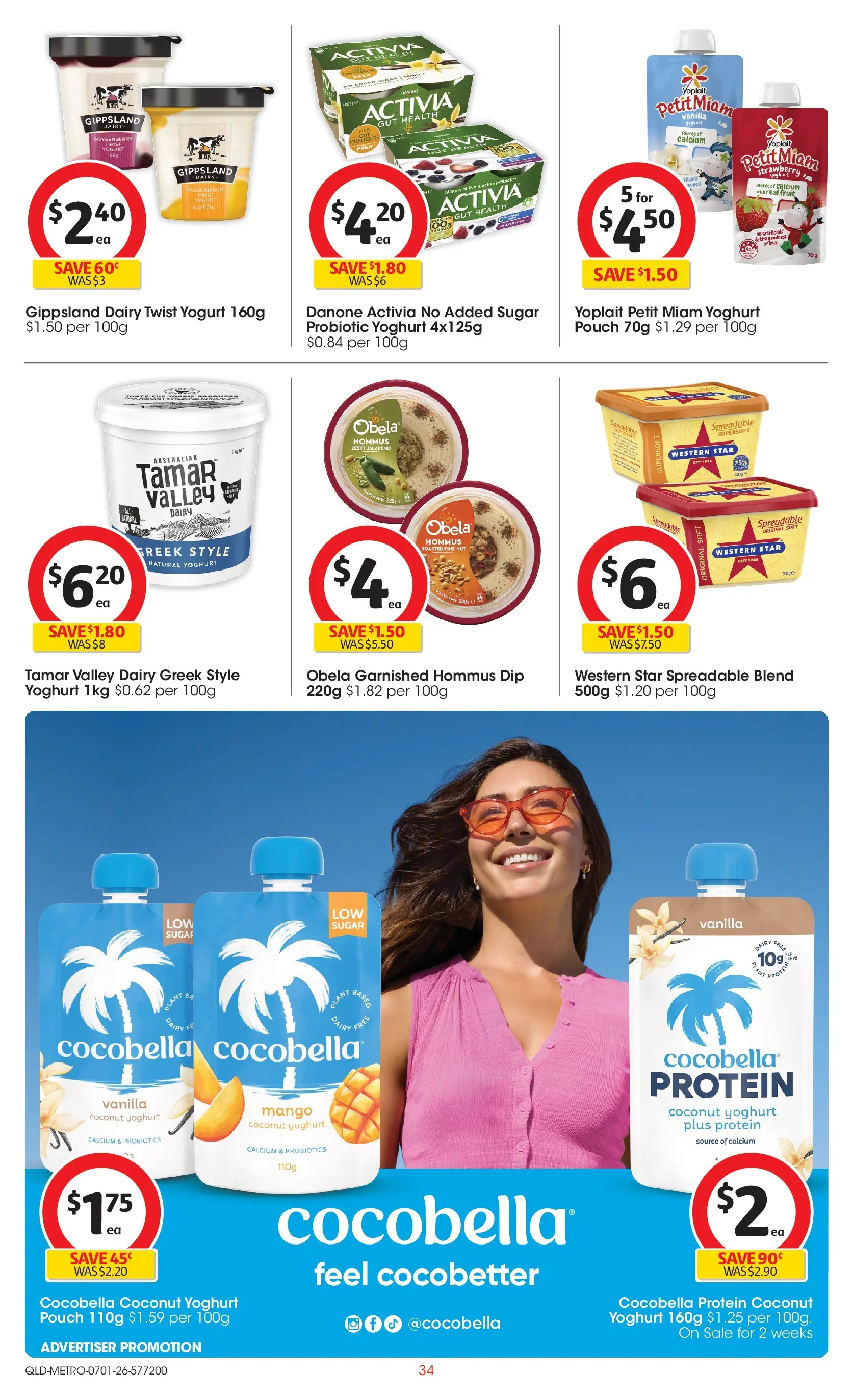 ﻿Coles catalogue valid from 13/01/2026 > Online Australia | Page: 34 | Products: Dairy, Yoghurt, Sugar, Mango