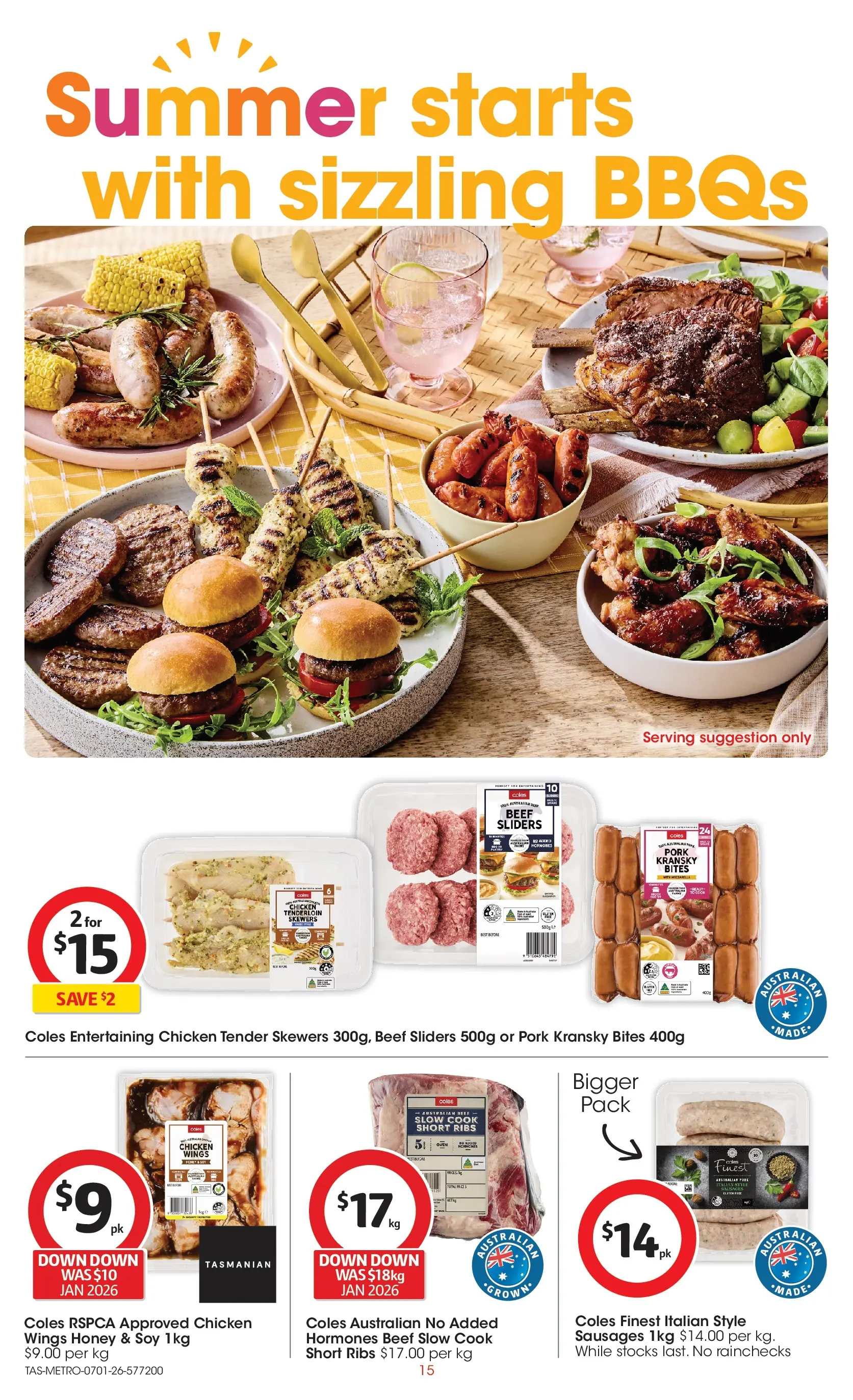 ﻿Coles catalogue valid from 07/01/2026 > Online Australia | Page: 15 | Products: Herb, Chicken, Beef, Garlic