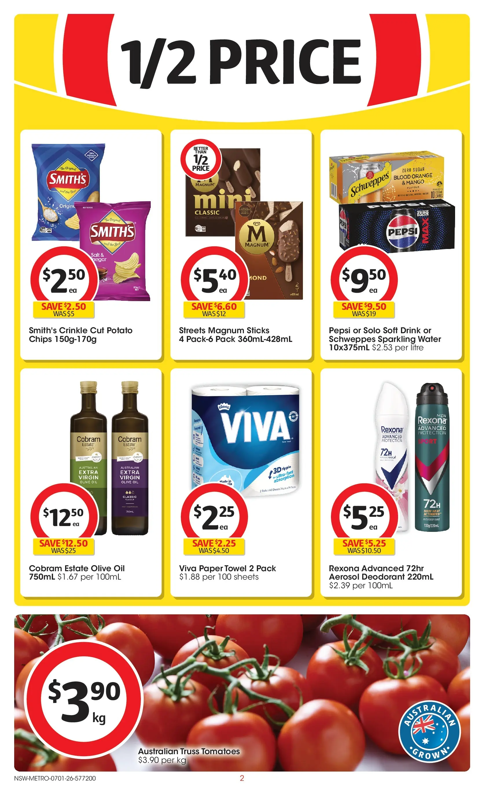 ﻿Coles catalogue valid from 07/01/2026 > Online Australia | Page: 2 | Products: Tomatoes, Deodorant, Pepsi, Mango
