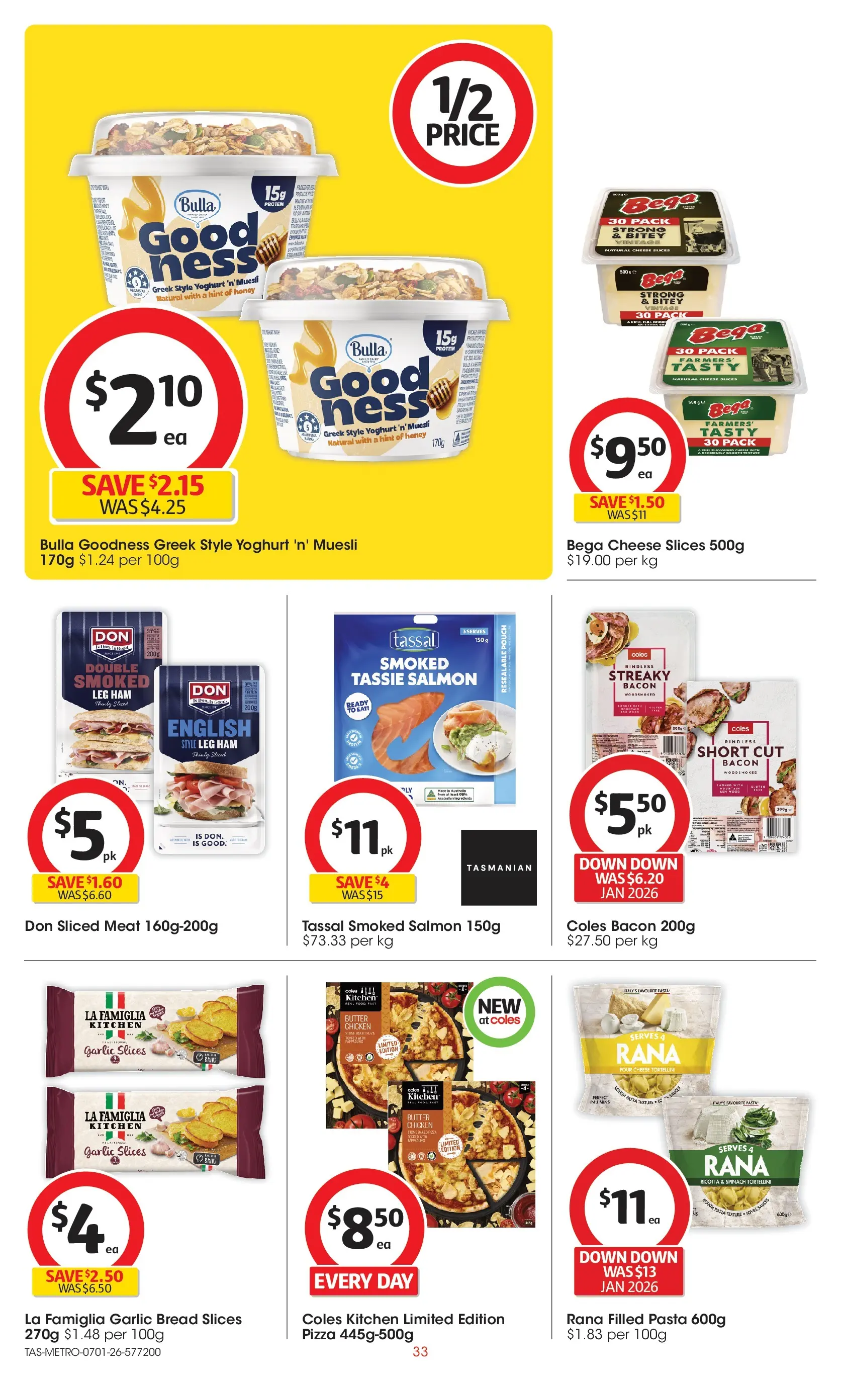 ﻿Coles catalogue valid from 07/01/2026 > Online Australia | Page: 33 | Products: Beef, Pasta, Sauce, Garlic