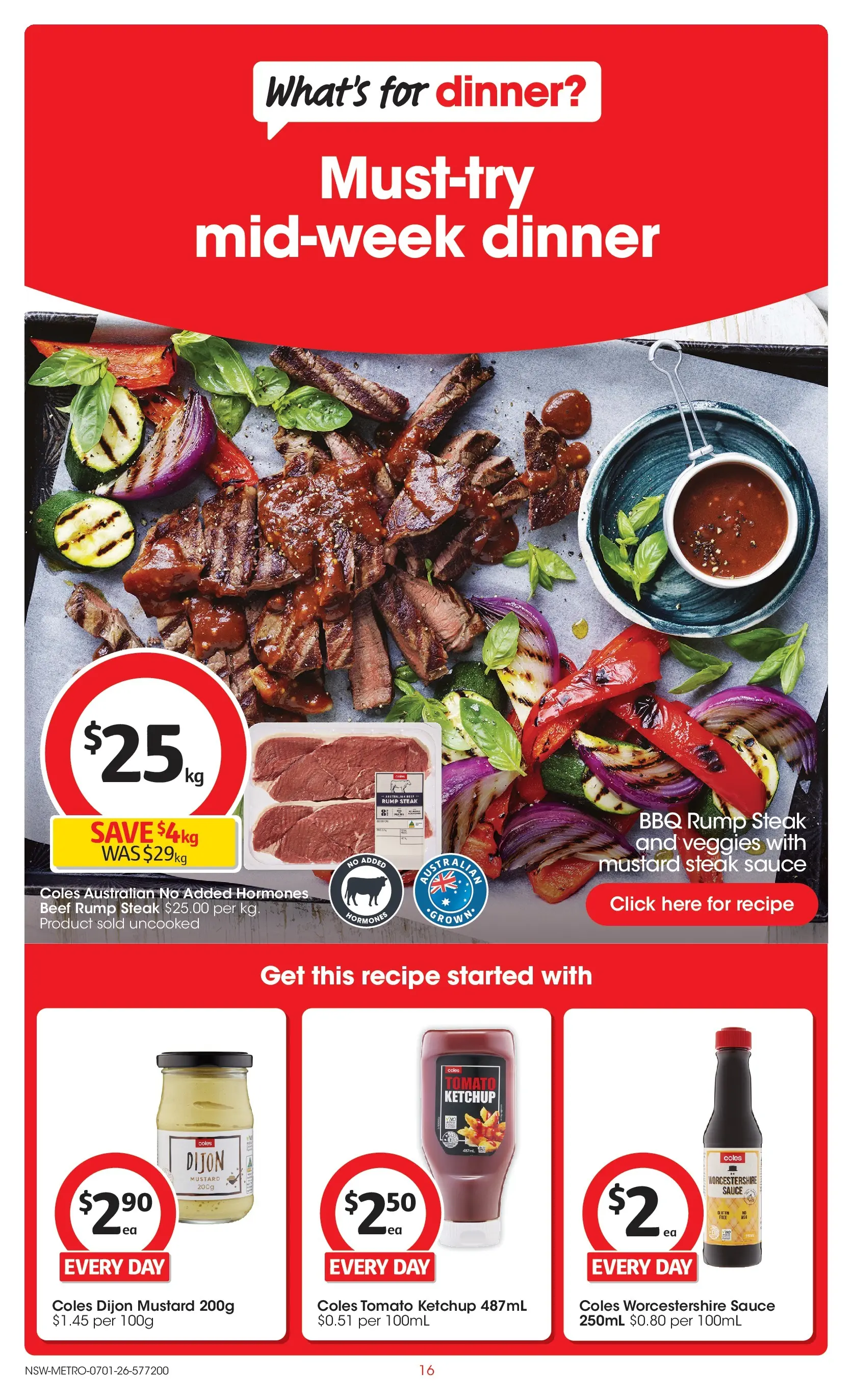 ﻿Coles catalogue valid from 07/01/2026 > Online Australia | Page: 16 | Products: Mustard, Ketchup, Steak, Sauce