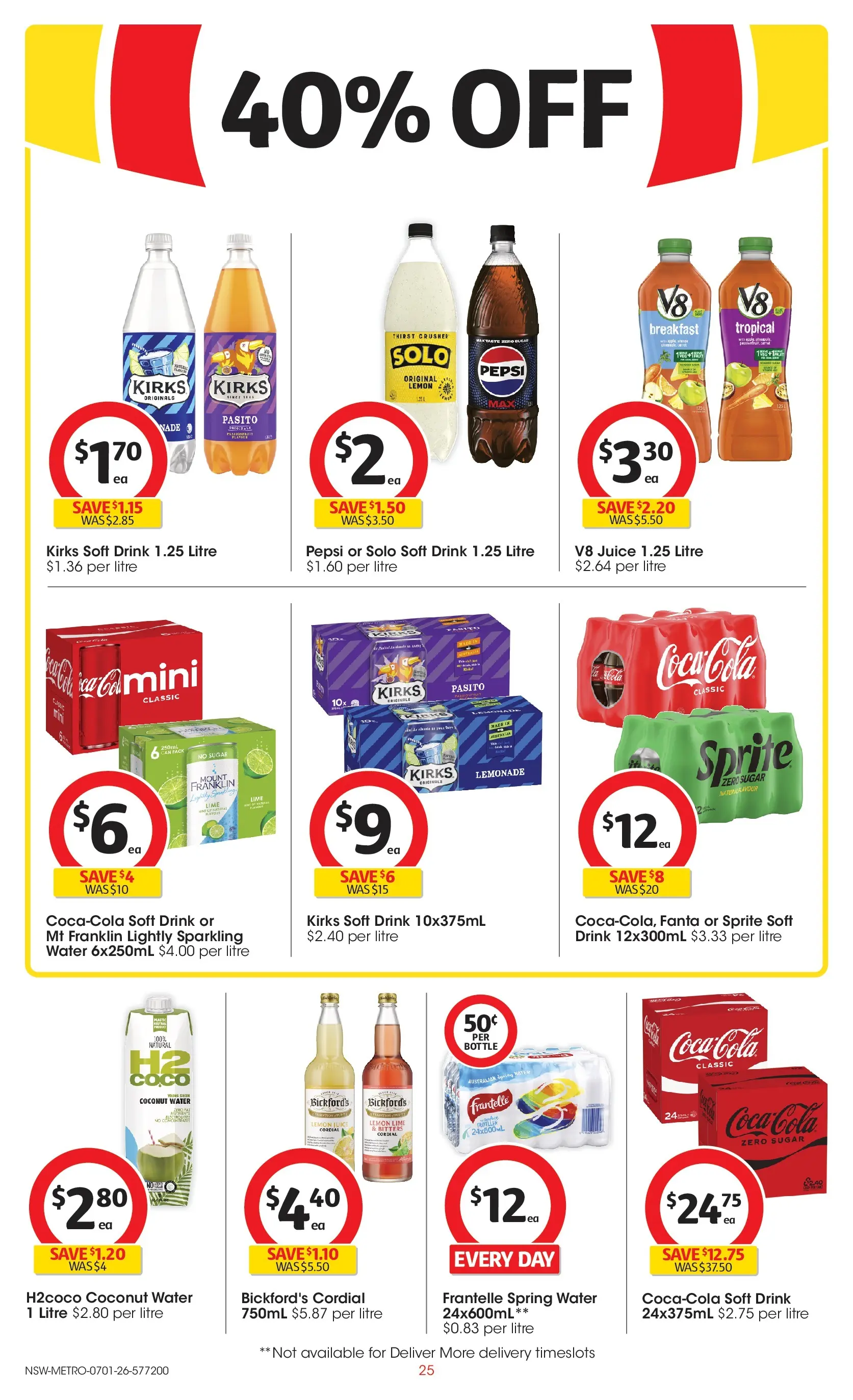 ﻿Coles catalogue valid from 07/01/2026 > Online Australia | Page: 25 | Products: Juice, Coca Cola, Pepsi, Lemon