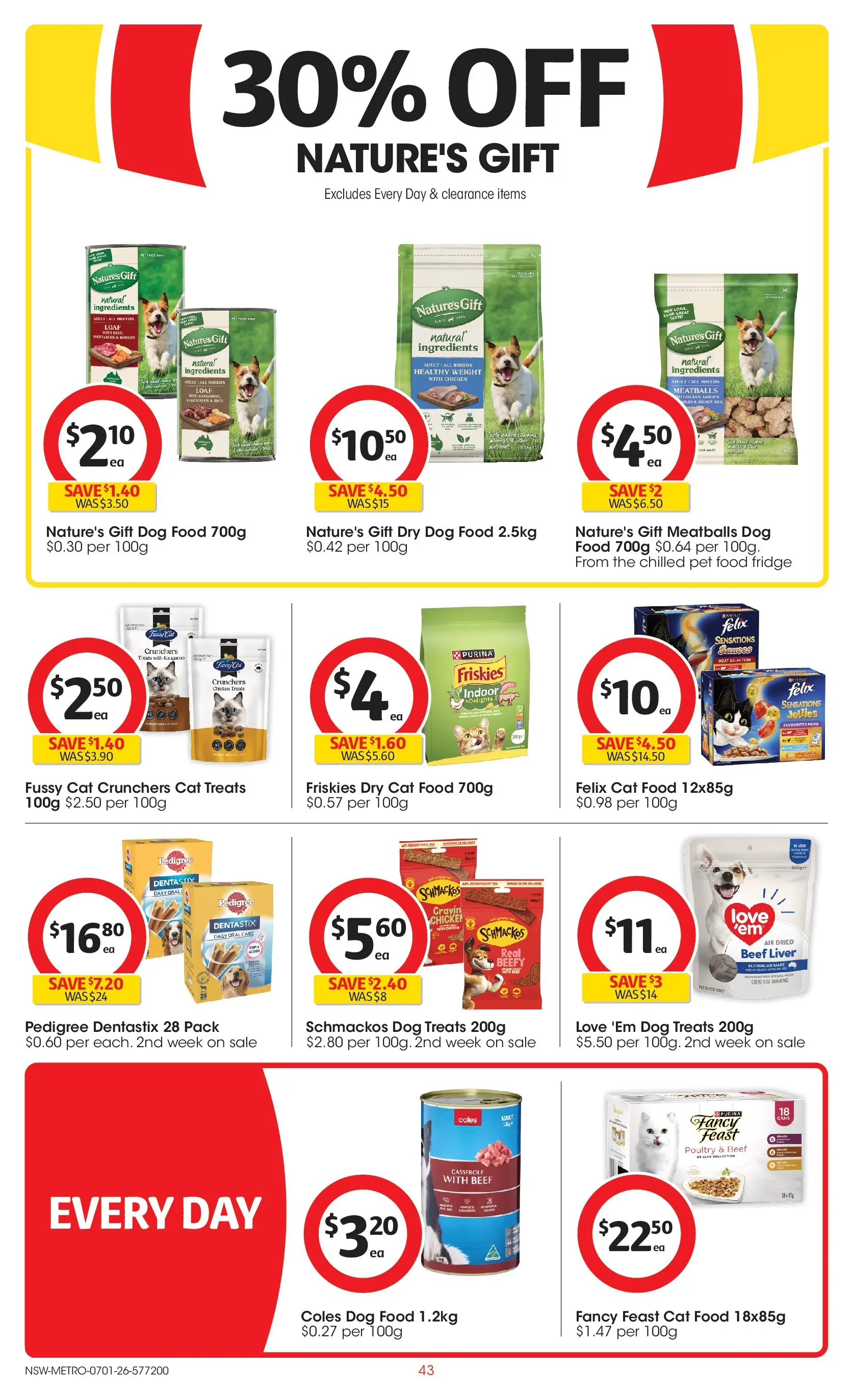 ﻿Coles catalogue valid from 07/01/2026 > Online Australia | Page: 43 | Products: Chicken, Beef, Dog food, Fridge