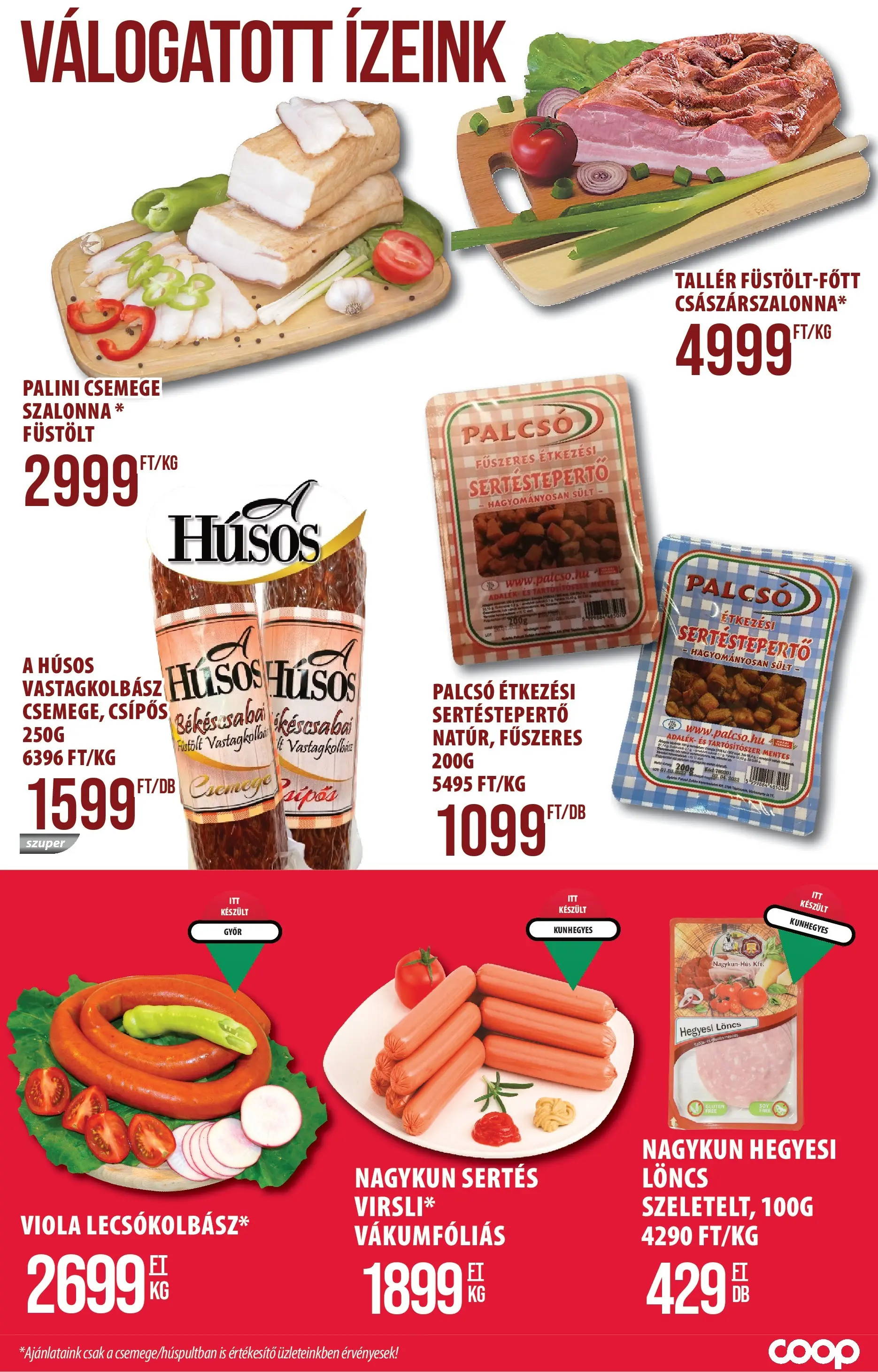 COOP Szolnok Akciós újság - 2026.01.08. -tól/töl > akció, lapozható szórólap 🛍️ | Oldal: 2 | Termékek: Löncs, Vastagkolbász, Szalonna