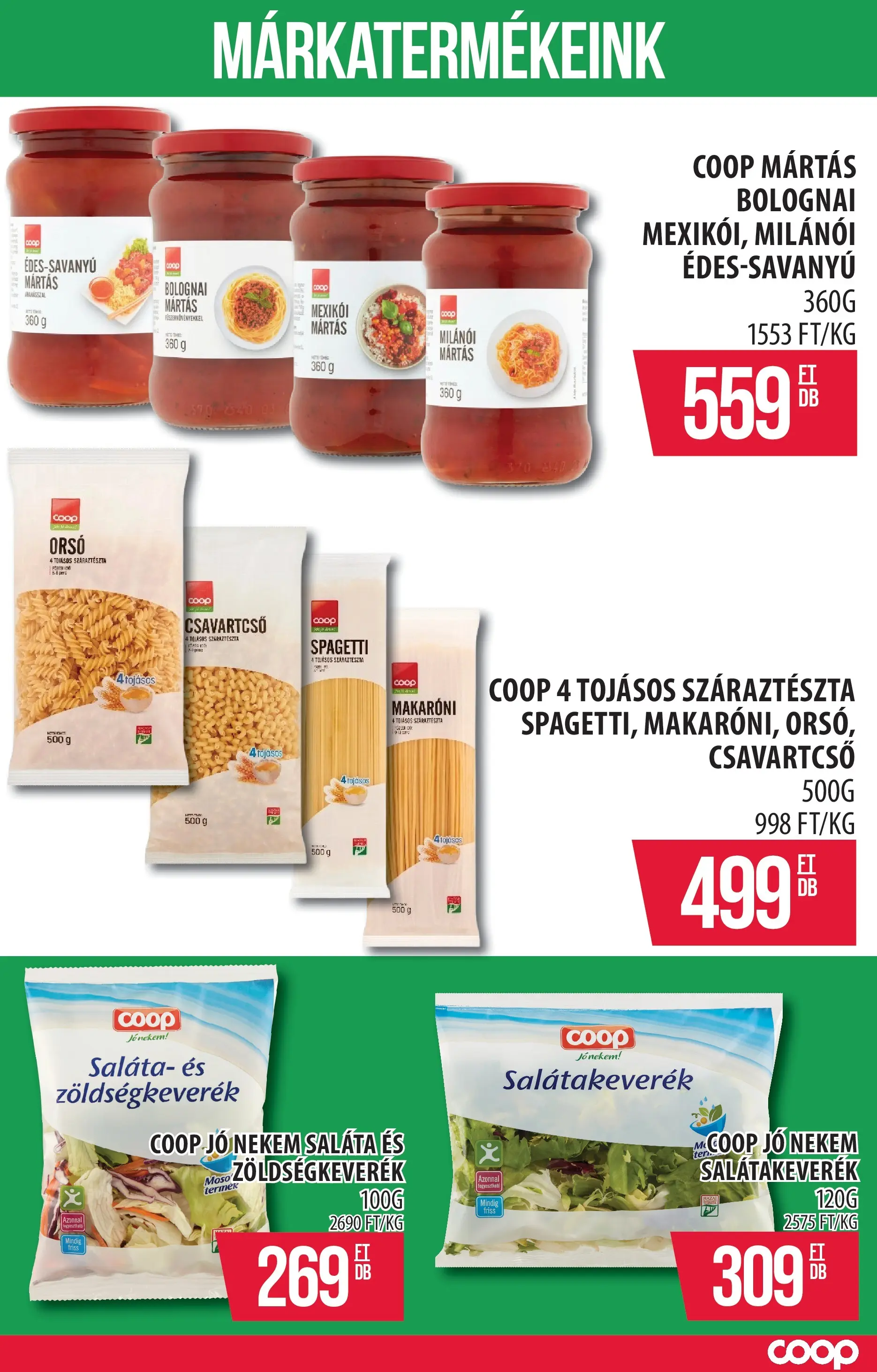 COOP Szolnok Akciós újság - 2026.01.08. -tól/töl > akció, lapozható szórólap 🛍️ | Oldal: 3 | Termékek: Spagetti, Zöldségkeverék, Száraztészta, Saláta