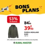 Rural Master La parka Highland kaki est &agrave; -53% chez Rural Master ! - au 31.03.2026