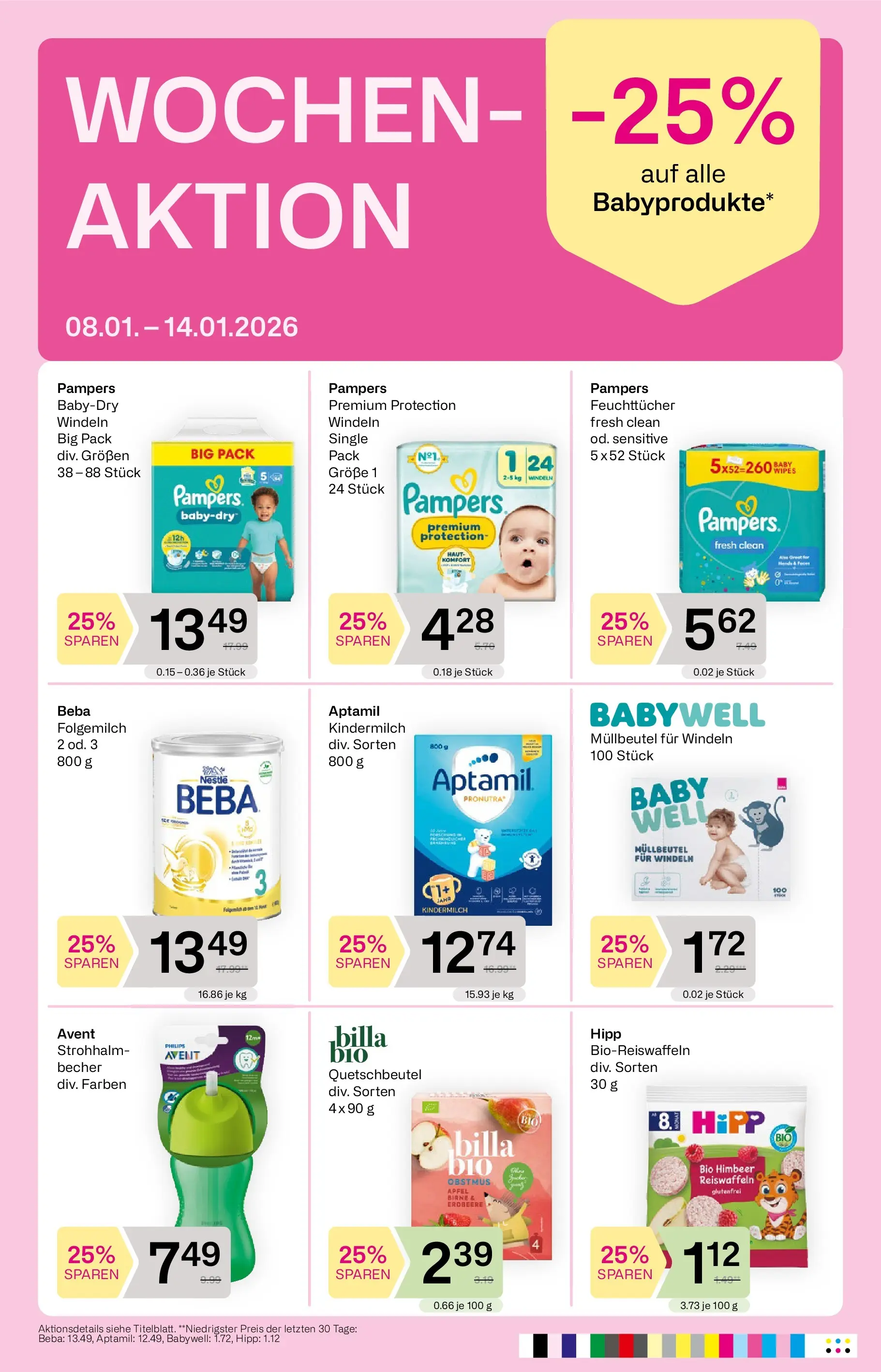 Bipa Flugblatt von 08.01.2026 - Aktuelle Angebote | Seite: 8 | Produkte: Birne, Pampers, Äpfel