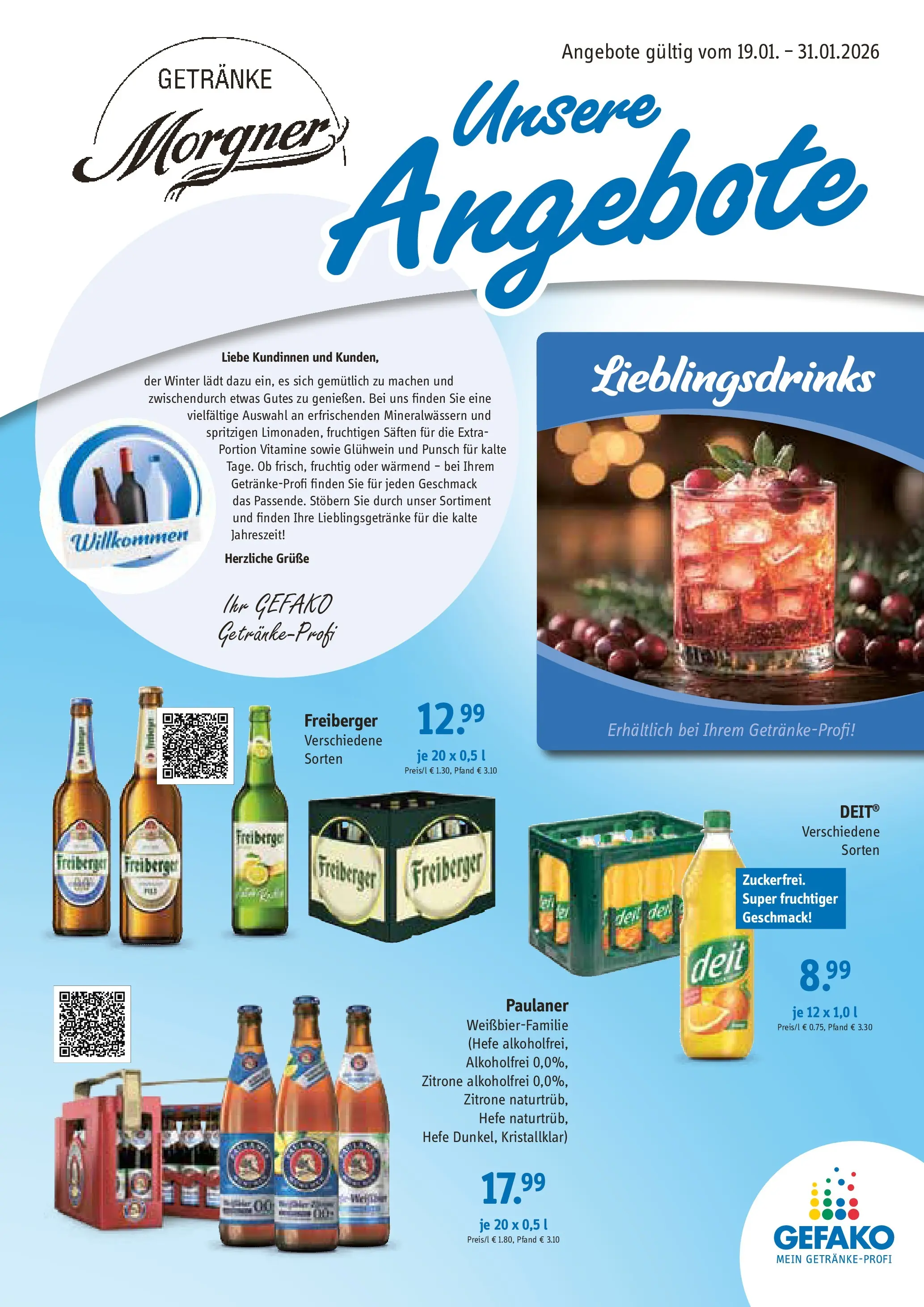 Entdecke - Getränke Morgner: Angebote (ab 18.01.2026) zum Blättern | Seite: 1 | Produkte: Zitrone, Paulaner