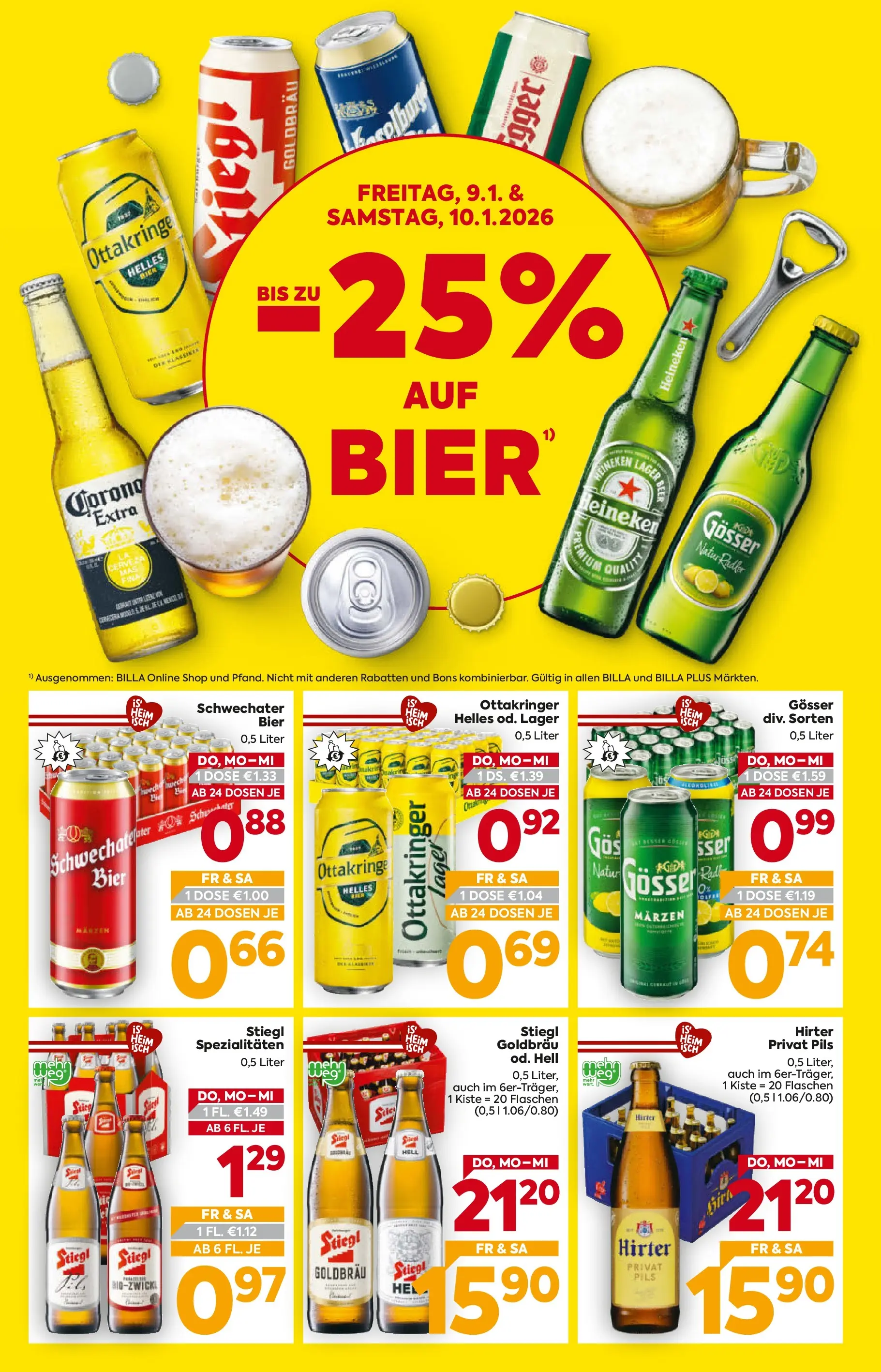 Billa Flugblatt - Grieskirchen, Wallern An Der Trattnach, Ansfelden ab 08.01.2026 - Angebote, Prospekt | Seite: 2 | Produkte: Bier