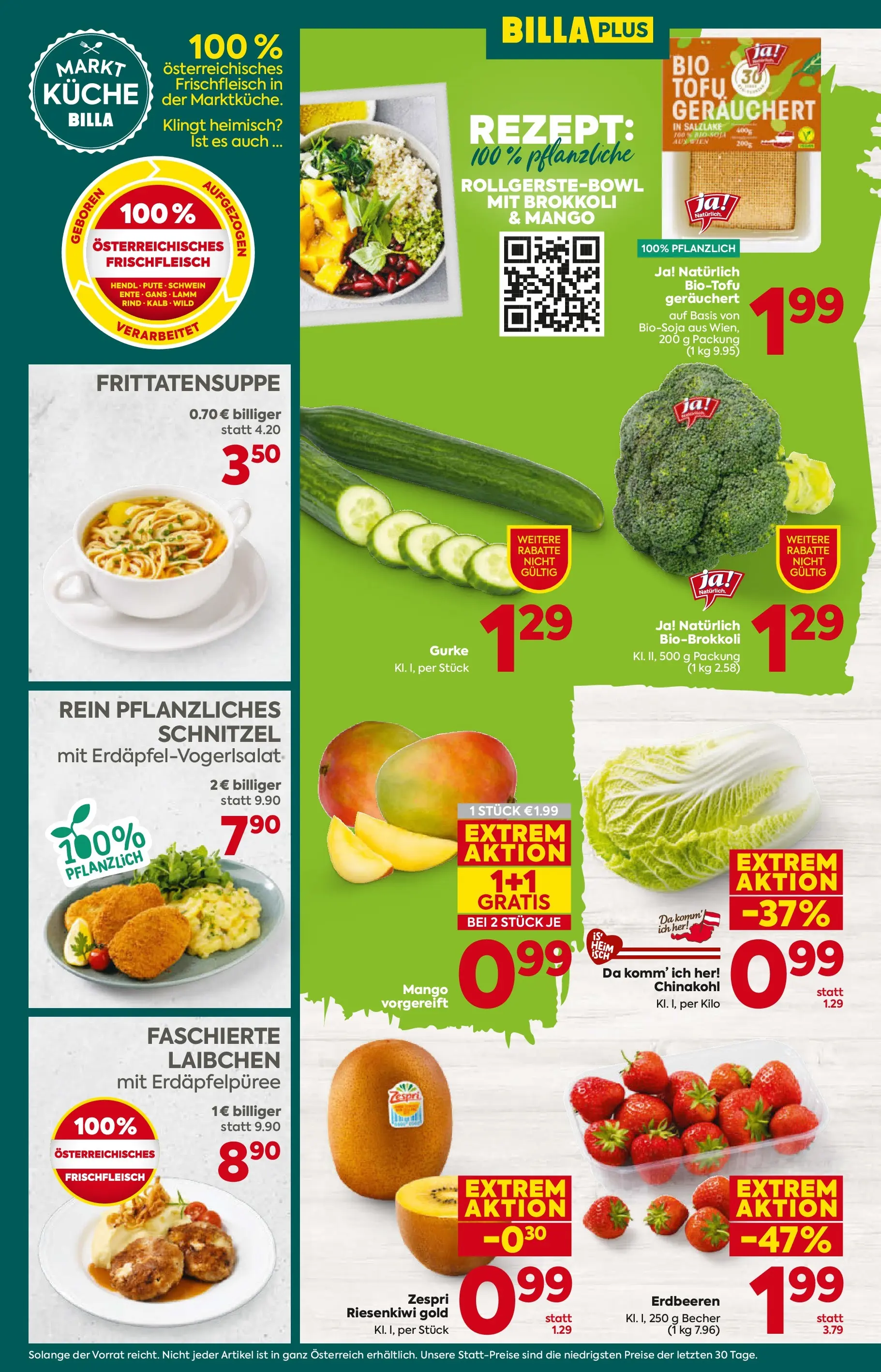 Billa Plus Flugblatt - Wien von 08.01.2026 - Aktuelle Angebote | Seite: 10 | Produkte: Erdbeeren, Mango, Chinakohl