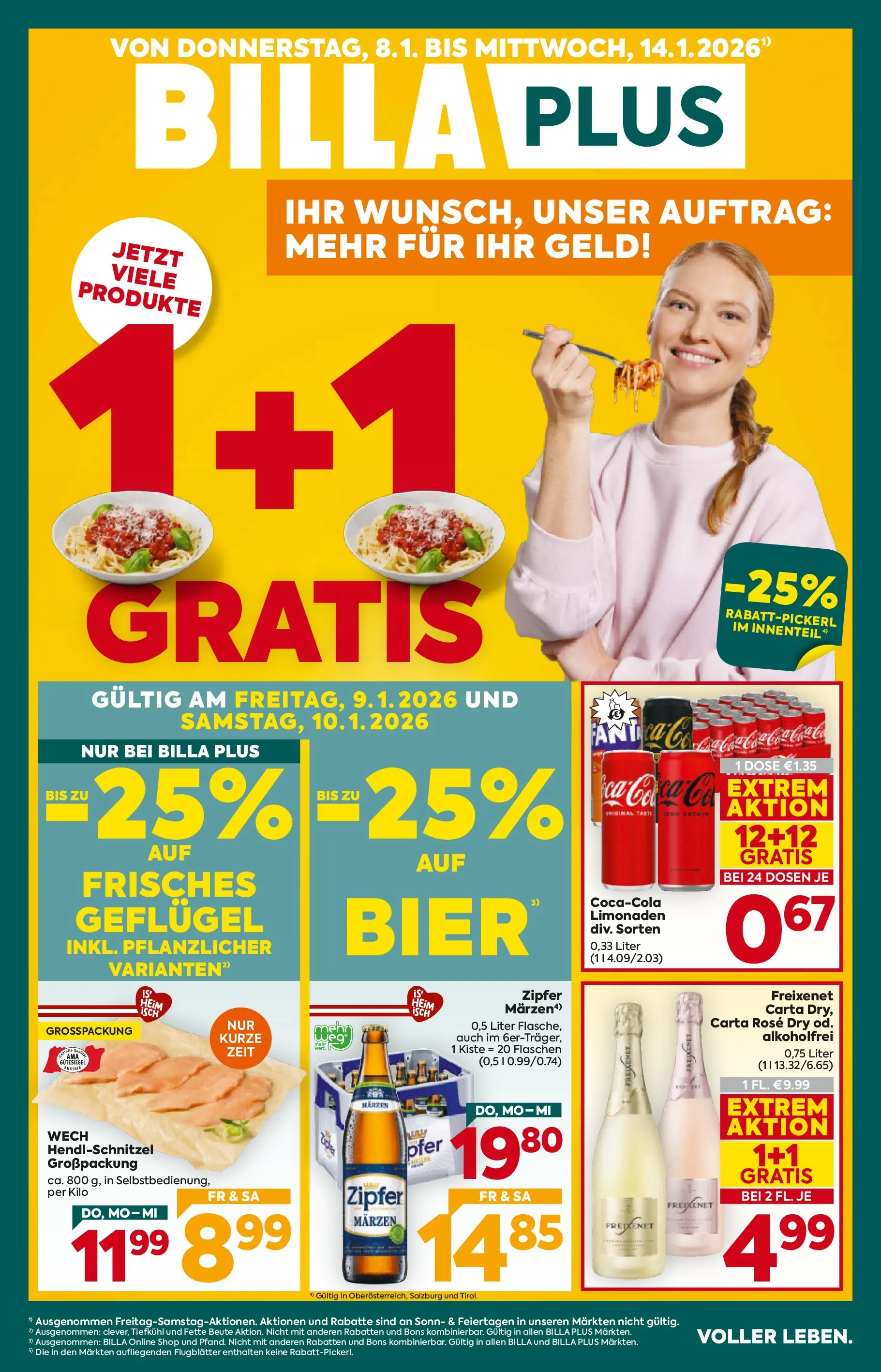Billa Plus Flugblatt - Oberösterreich von 08.01.2026 - Aktuelle Angebote | Seite: 1 | Produkte: Bier