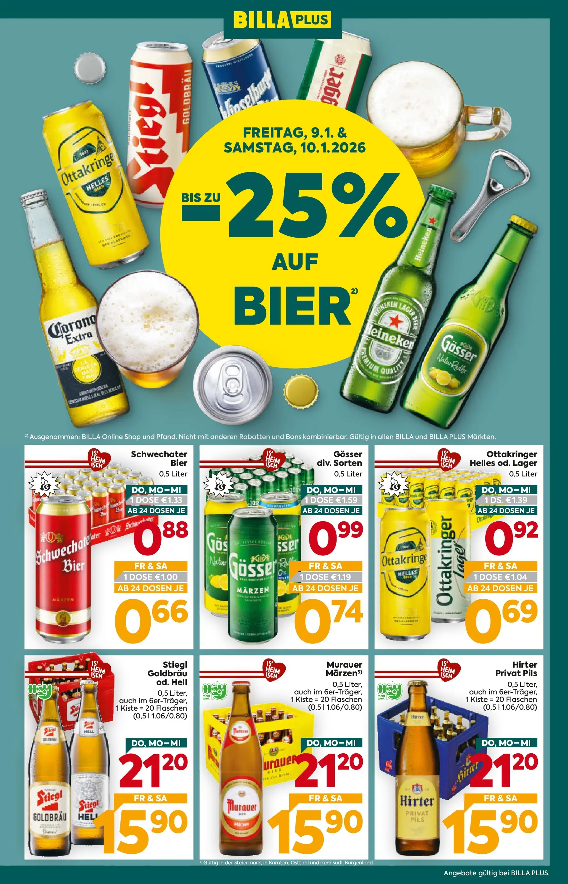 Billa Plus Flugblatt - Steiermark von 08.01.2026 - Aktuelle Angebote | Seite: 3 | Produkte: Bier