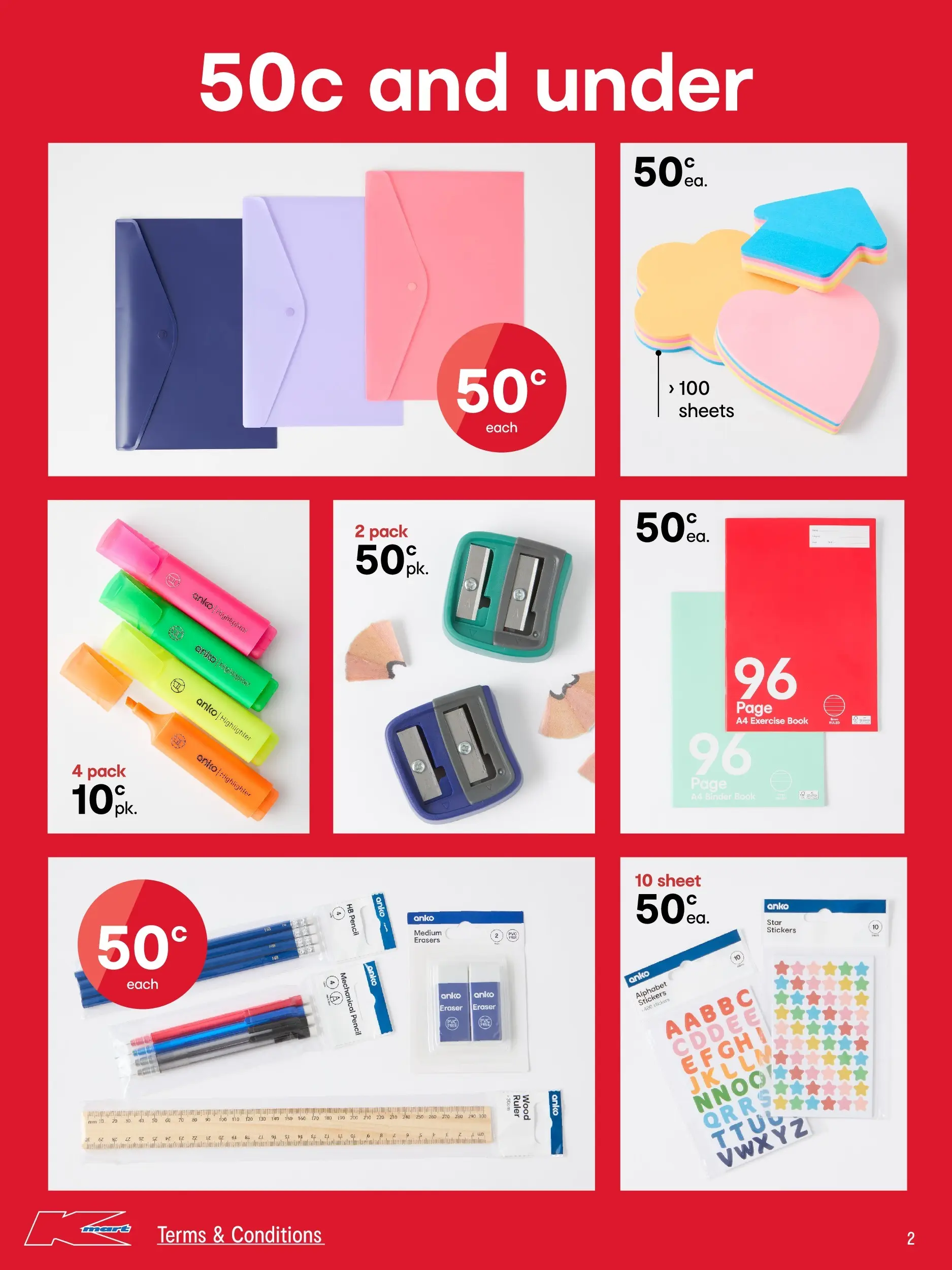 ﻿Kmart catalogue valid from 08/01/2026 > Online Australia | Page: 2 | Products: Highlighter, Wood, Pencil
