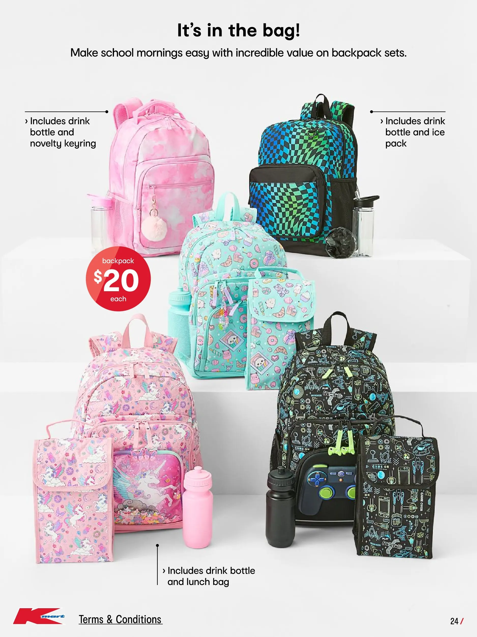 ﻿Kmart catalogue valid from 08/01/2026 > Online Australia | Page: 24 | Products: Novelty, Backpack, Game, Bag