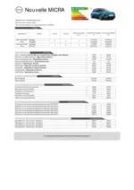 Nissan Fiche tarifaire micra - au 31.01.2026
