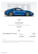 Porsche Votre configuration 911 Carrera - au 28.02.2026