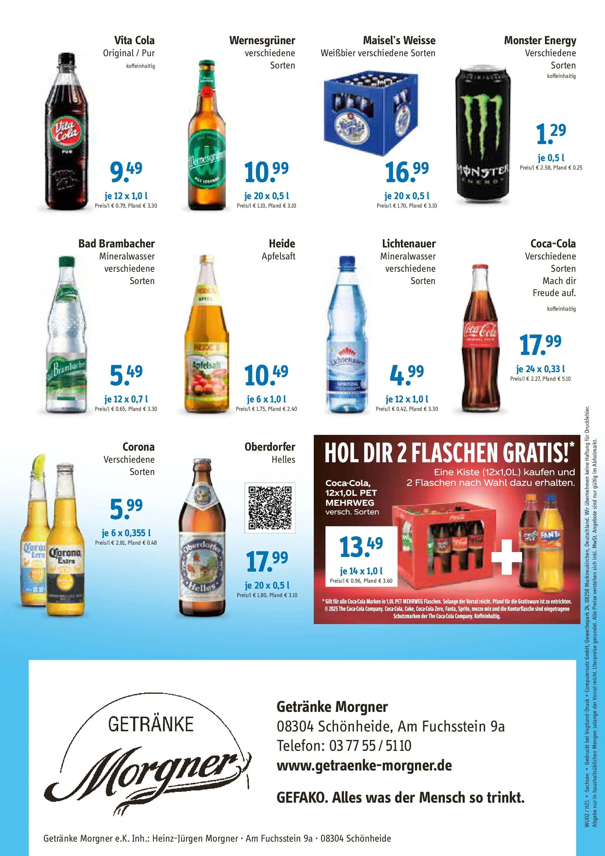 Angebote - Getränke Morgner: Angebote (ab 01.02.2026) zum Blättern | Seite: 2 | Produkte: Mezzo mix, Cola, Wernesgruner, Mineralwasser