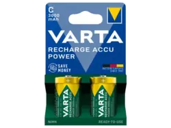 Varta Recharge Accu Power C 3000 mAh, 2er-Pack; Wiederaufladbare Batterie
