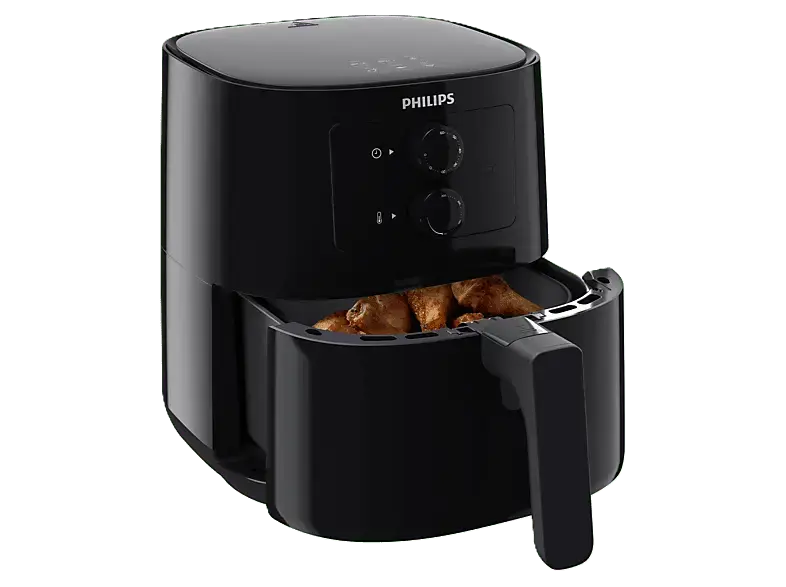 Philips HD9200/90 Essential Compact Hei&szlig;luftfritteuse 4,1 l, 1400 Watt, Schwarz