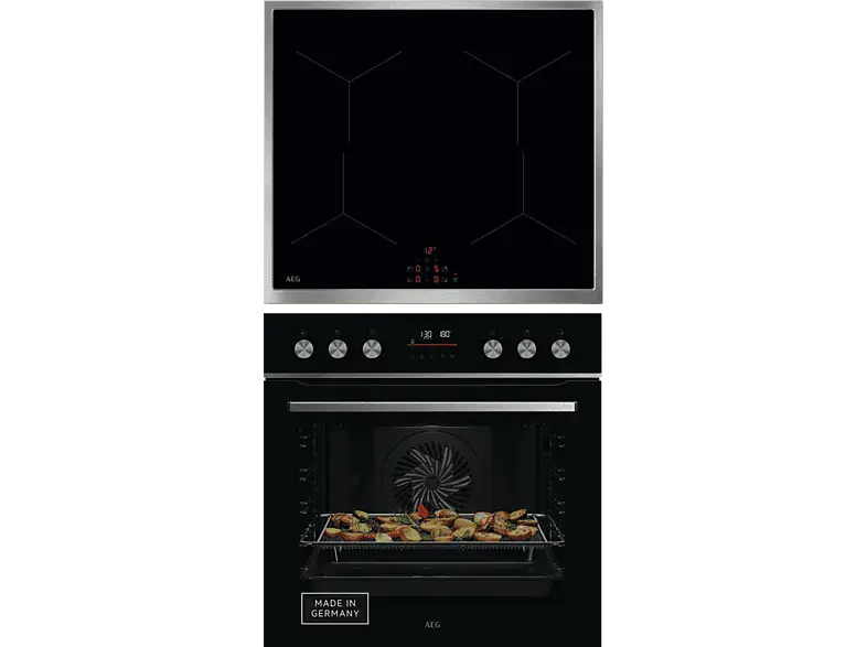 AEG OA5PE42AB+OIX64A00XB 5000 SurroundCook&reg; Herdset inkl Kochfeld (Induktion, A+, 71 l, SteamBake, Pyrolytische Selbstreinigung)