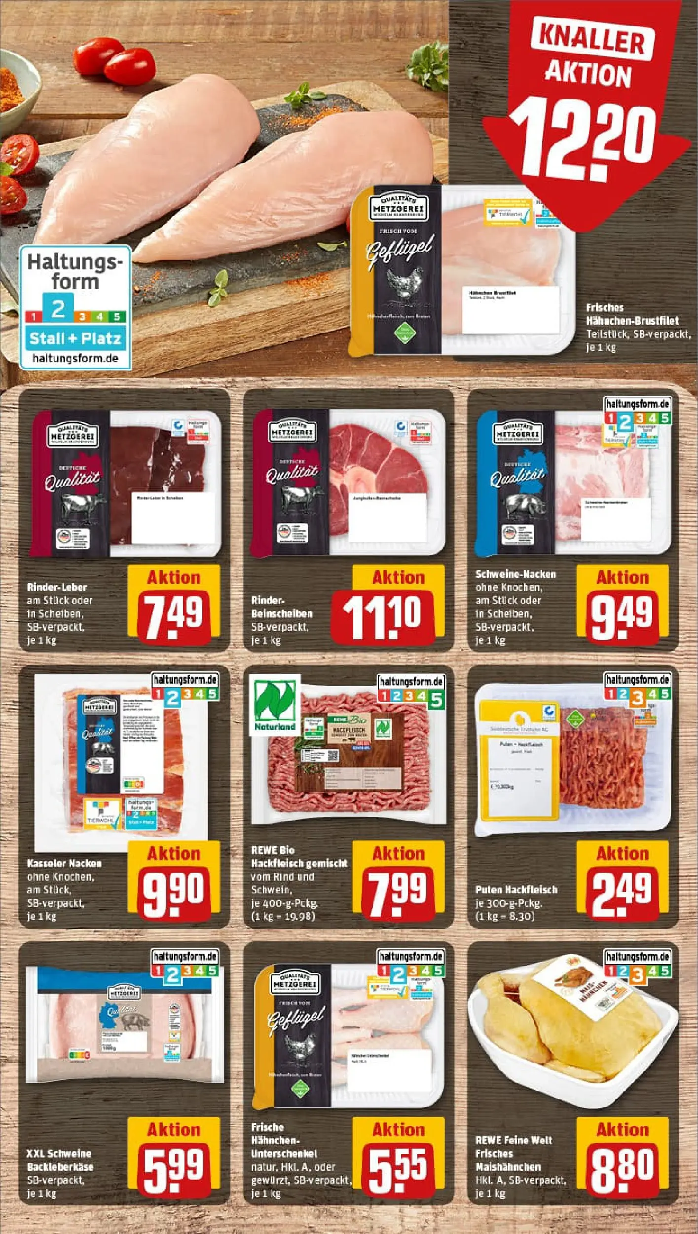 REWE Prospekt ab 11.01.2026 zum Blättern » Angebote | Seite: 10 | Produkte: Hahnchen, Schweinenacken, Kasseler nacken, Hackfleisch