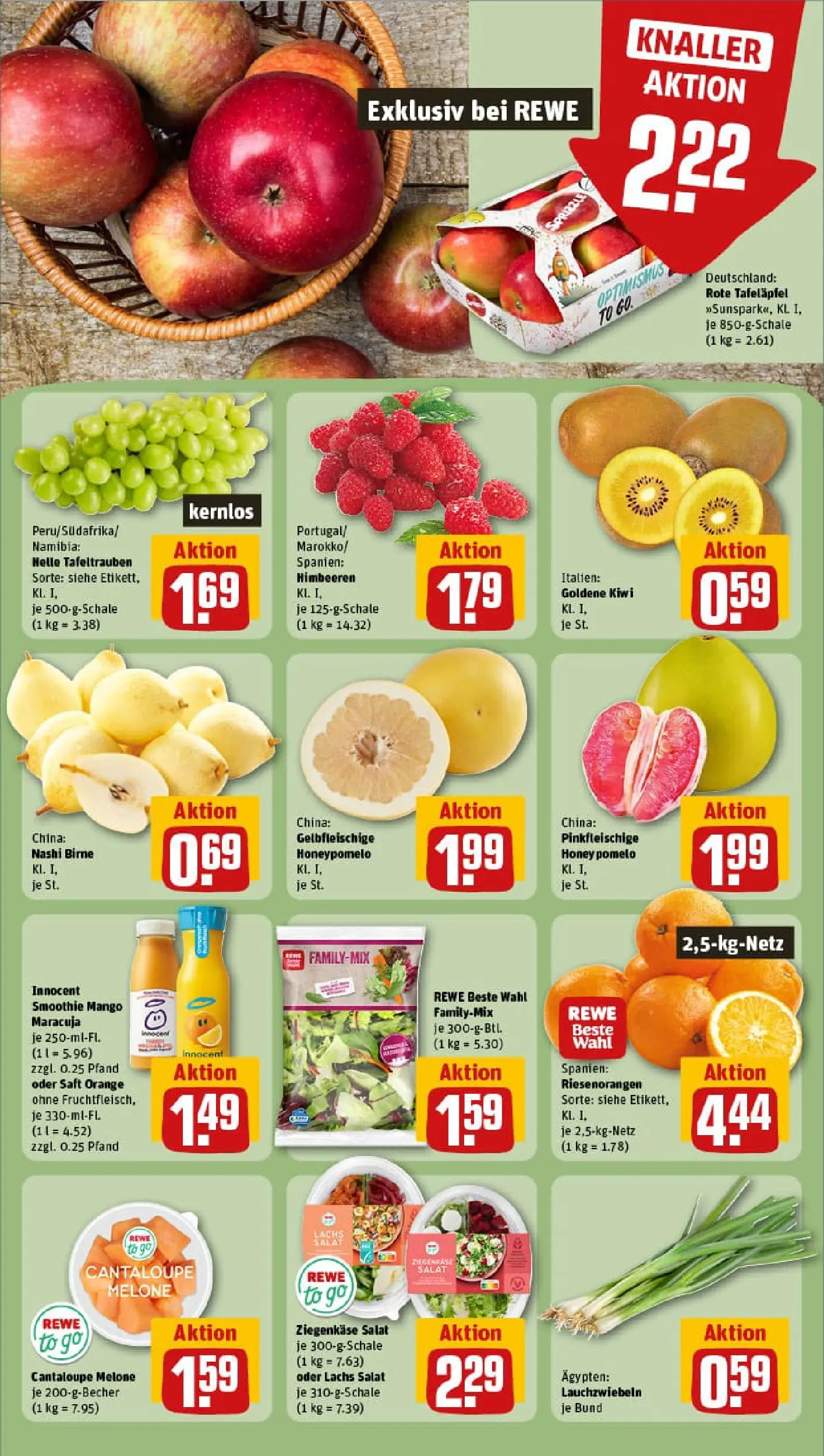 REWE Prospekt ab 11.01.2026 zum Blättern » Angebote | Seite: 6 | Produkte: Himbeeren, Birne, Melone, Salat