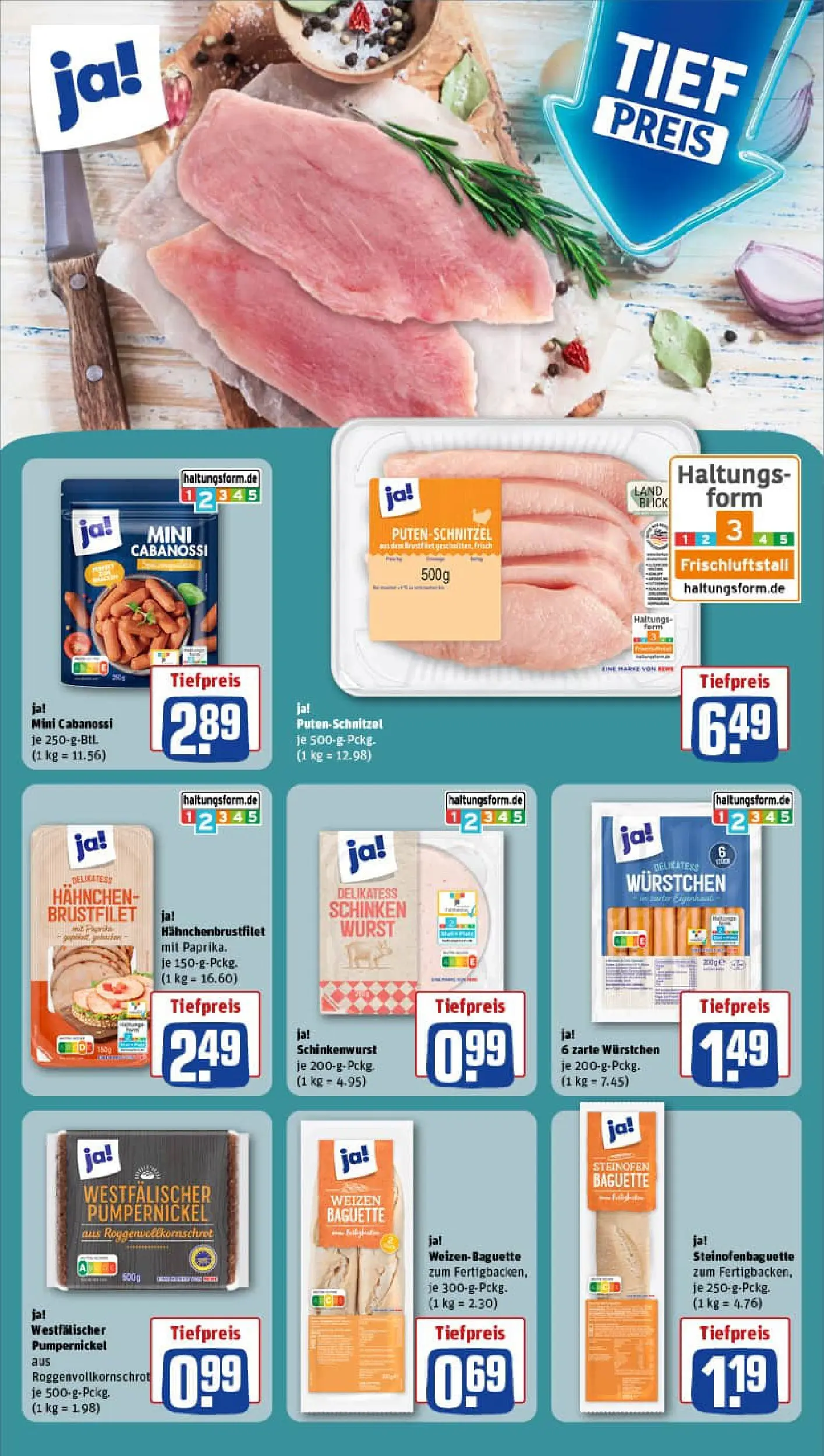 REWE Prospekt ab 11.01.2026 zum Blättern » Angebote | Seite: 17 | Produkte: Hahnchen, Putenschnitzel, Wurst, Schinken