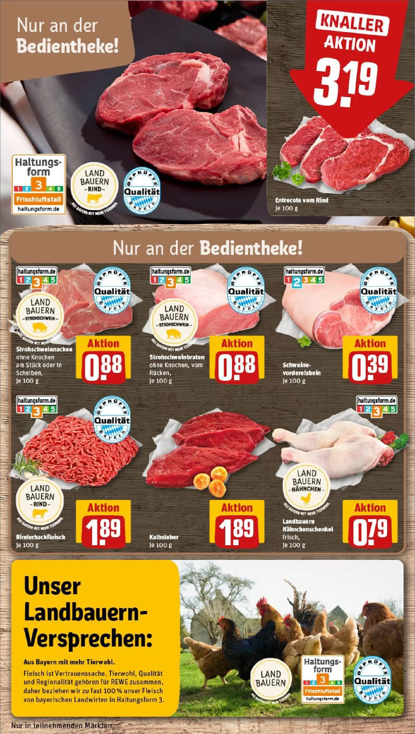REWE Prospekt ab 11.01.2026 zum Blättern » Angebote | Seite: 10 | Produkte: Hahnchen, Hahnchenschenkel, Entrecote, Kalbsleber