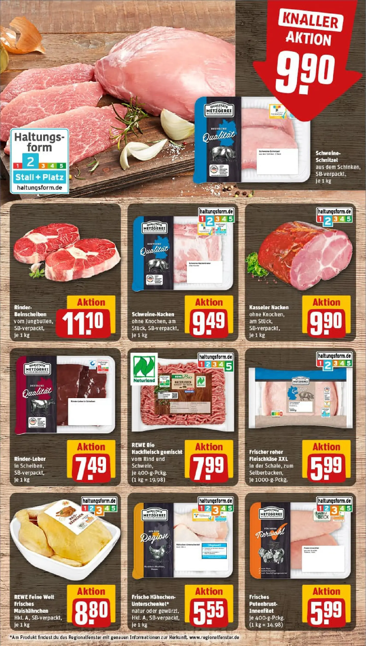 REWE Prospekt ab 11.01.2026 zum Blättern » Angebote | Seite: 10 | Produkte: Hahnchen, Schnitzel, Kasseler nacken, Hackfleisch