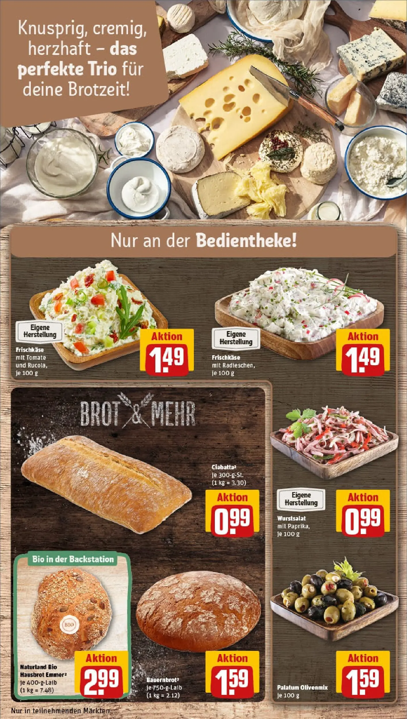 REWE Prospekt ab 11.01.2026 zum Blättern » Angebote | Seite: 13 | Produkte: Rucola, Paprika, Brot, Frischkase