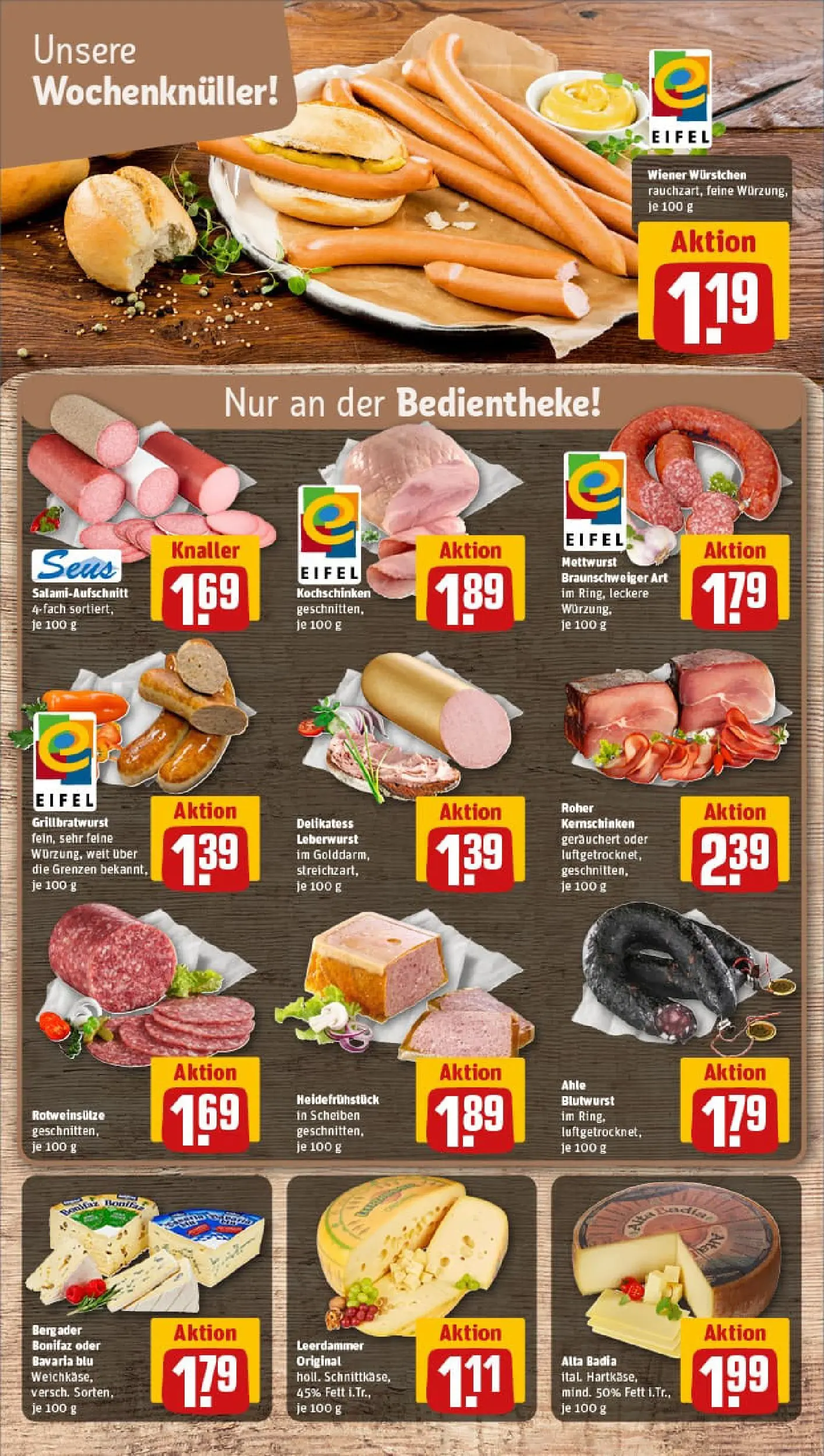REWE Prospekt ab 11.01.2026 zum Blättern » Angebote | Seite: 9 | Produkte: Wiener wurstchen, Leerdammer, Salami