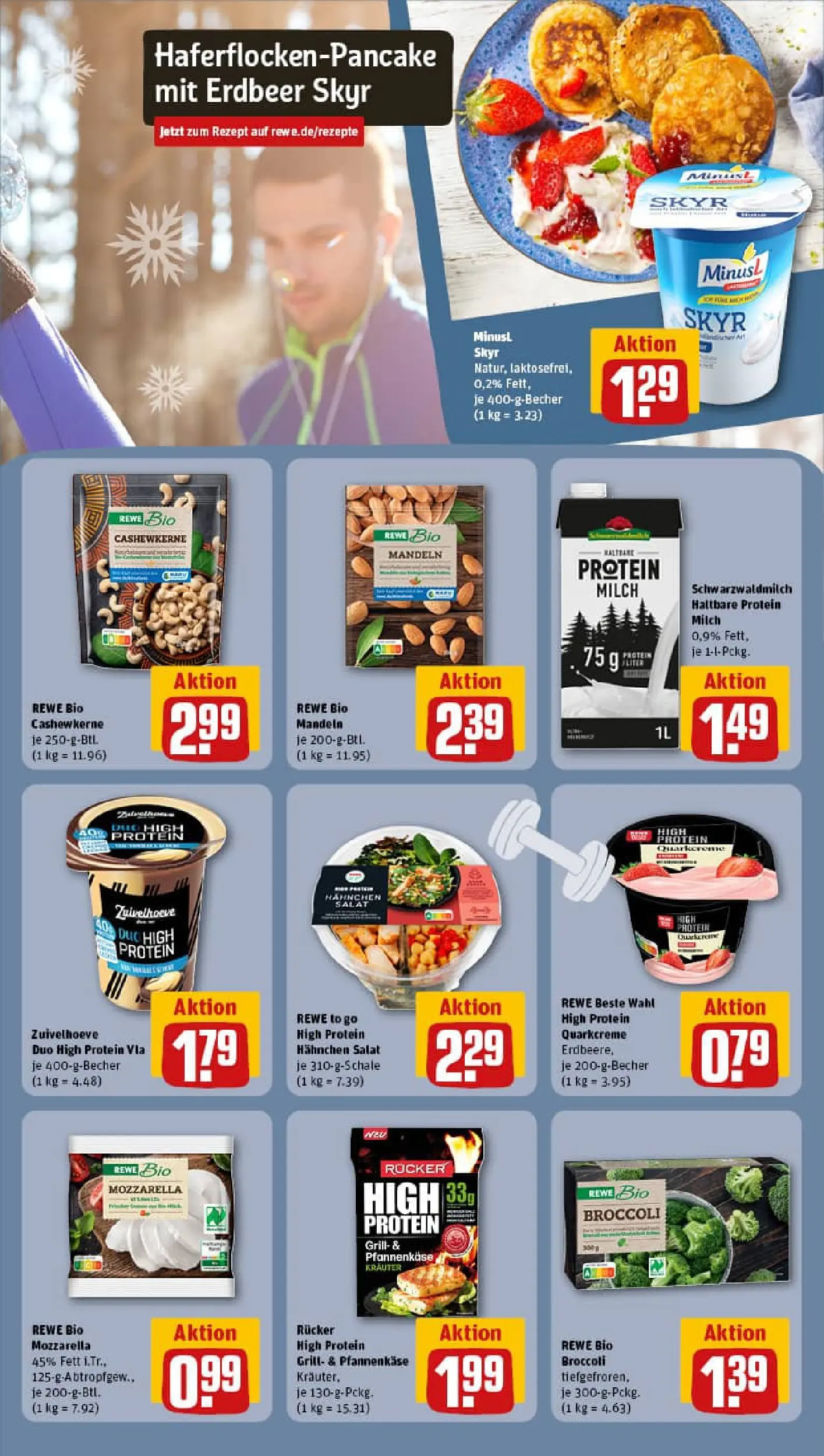REWE Prospekt ab 11.01.2026 zum Blättern » Angebote | Seite: 19 | Produkte: Grill, Hahnchen, Quark, Pudding
