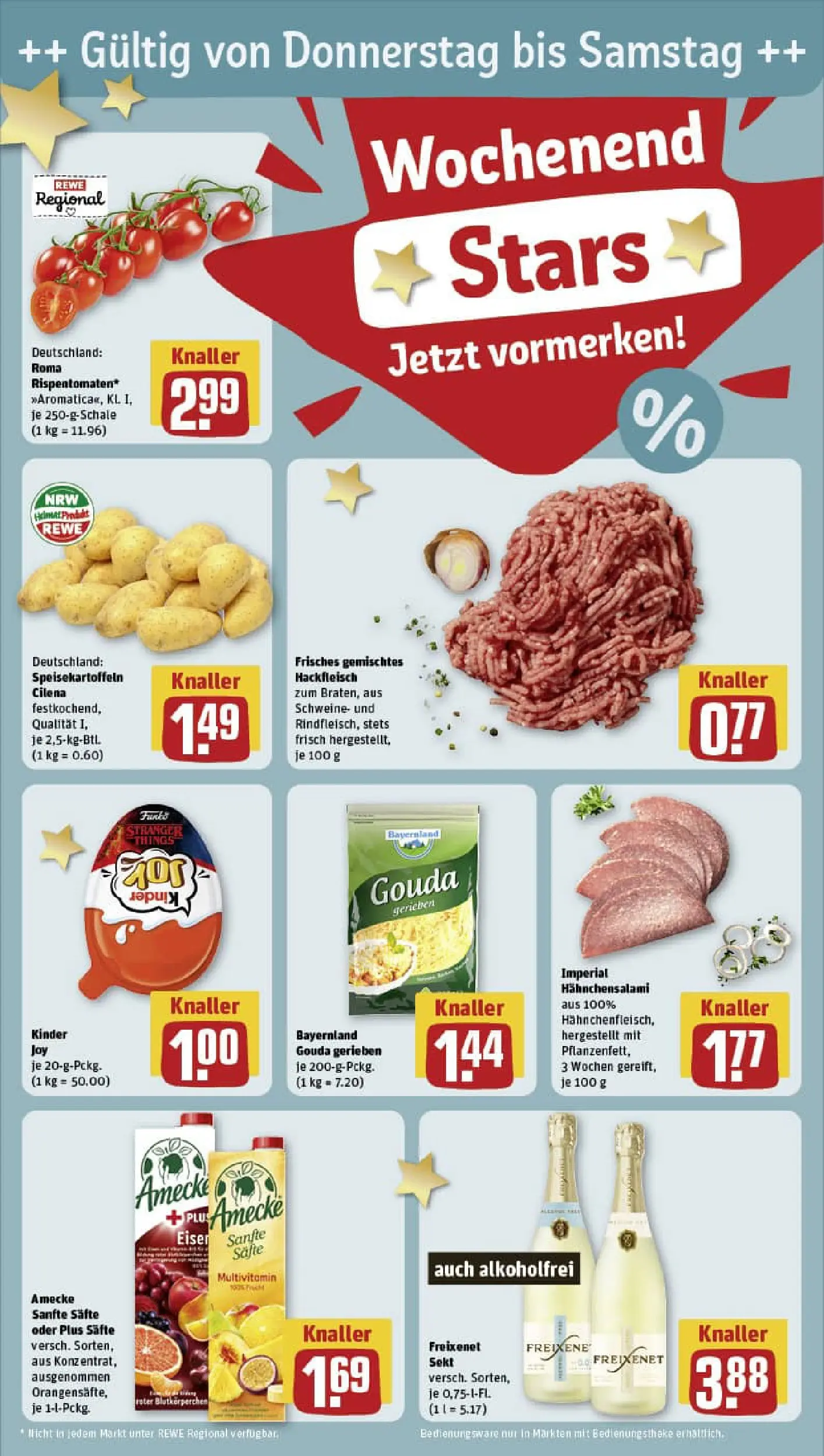 REWE Prospekt ab 11.01.2026 zum Blättern » Angebote | Seite: 29 | Produkte: Gouda, Kinder joy, Salami, Hackfleisch