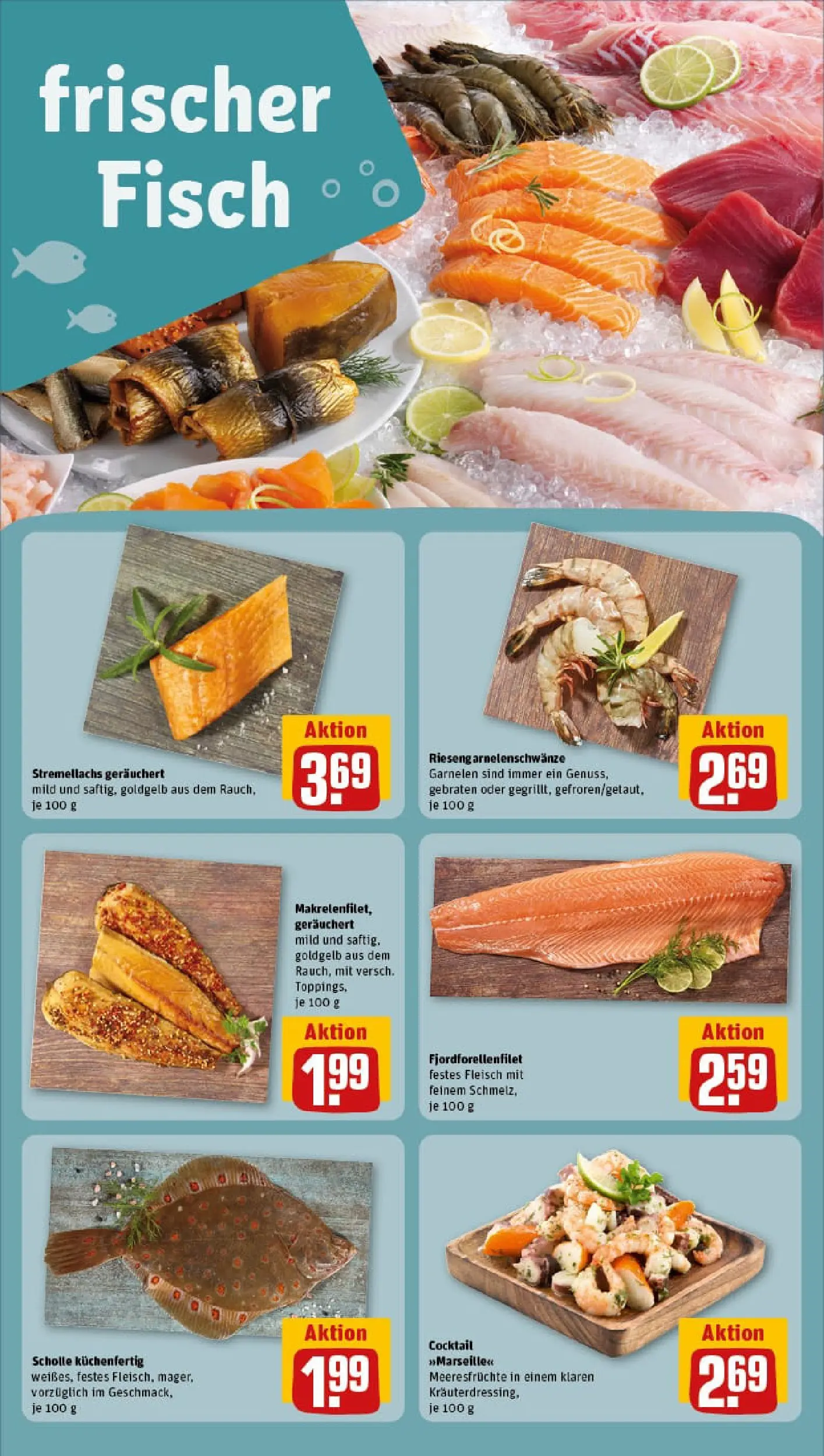 REWE Prospekt ab 11.01.2026 zum Blättern » Angebote | Seite: 33 | Produkte: Garnelen, Fisch, Meeresfrüchte, Fleisch
