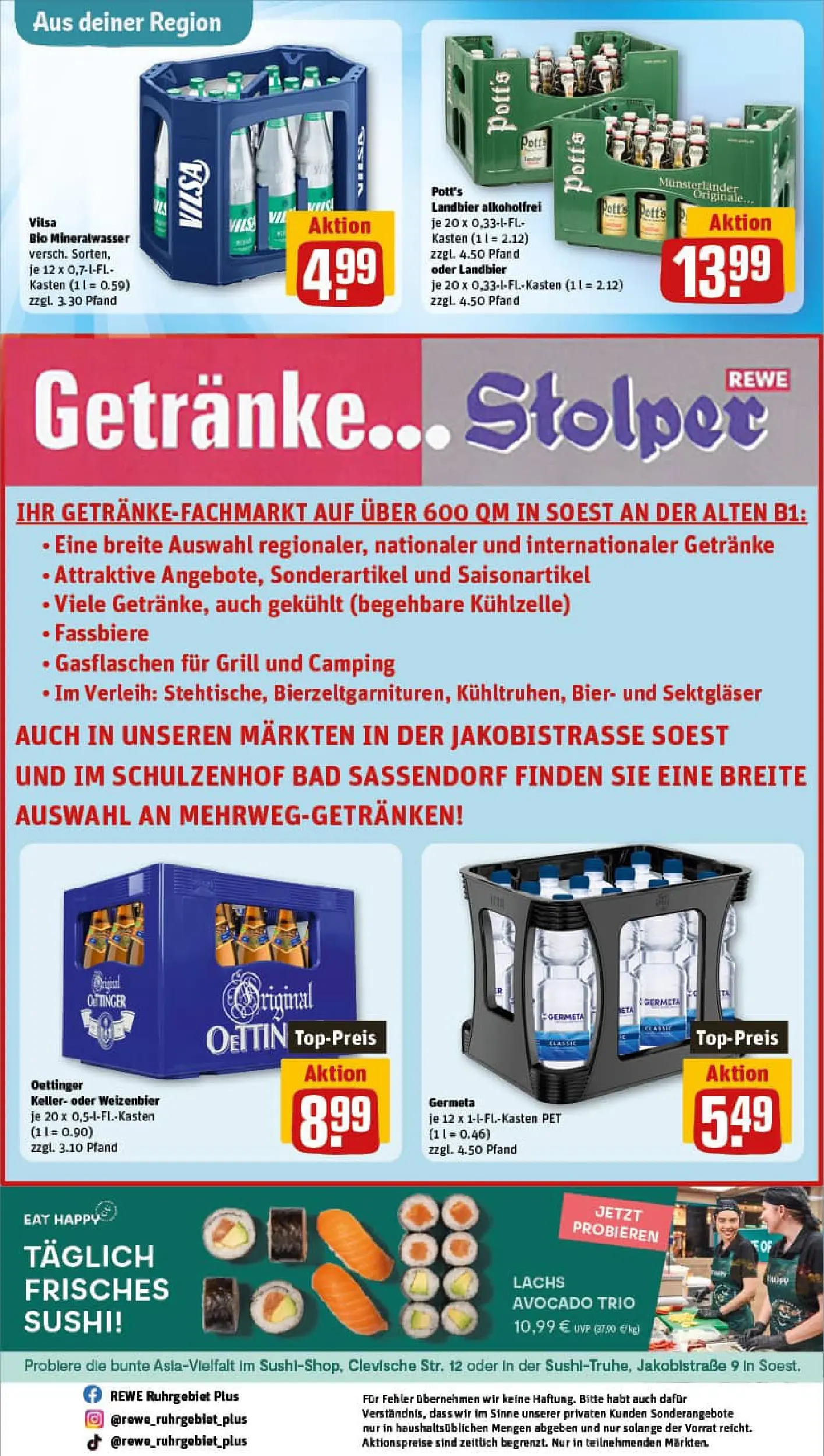 REWE Prospekt ab 11.01.2026 zum Blättern » Angebote | Seite: 31 | Produkte: Grill, Oettinger, Mineralwasser, Lachs
