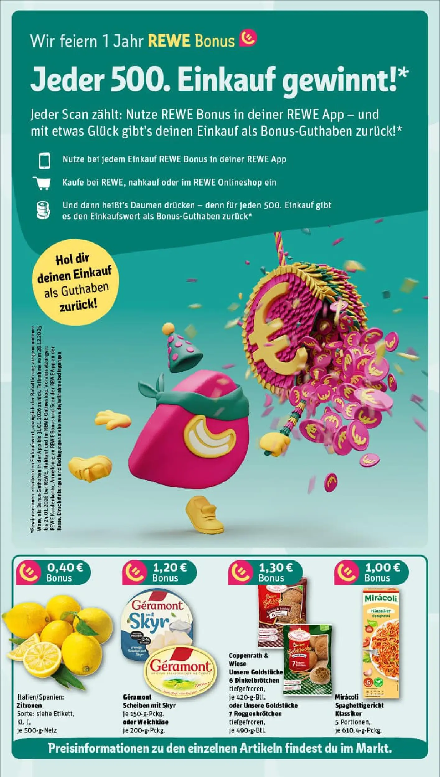REWE Prospekt ab 11.01.2026 zum Blättern » Angebote | Seite: 3 | Produkte: Geramont, Skyr, Pasta, Zitronen