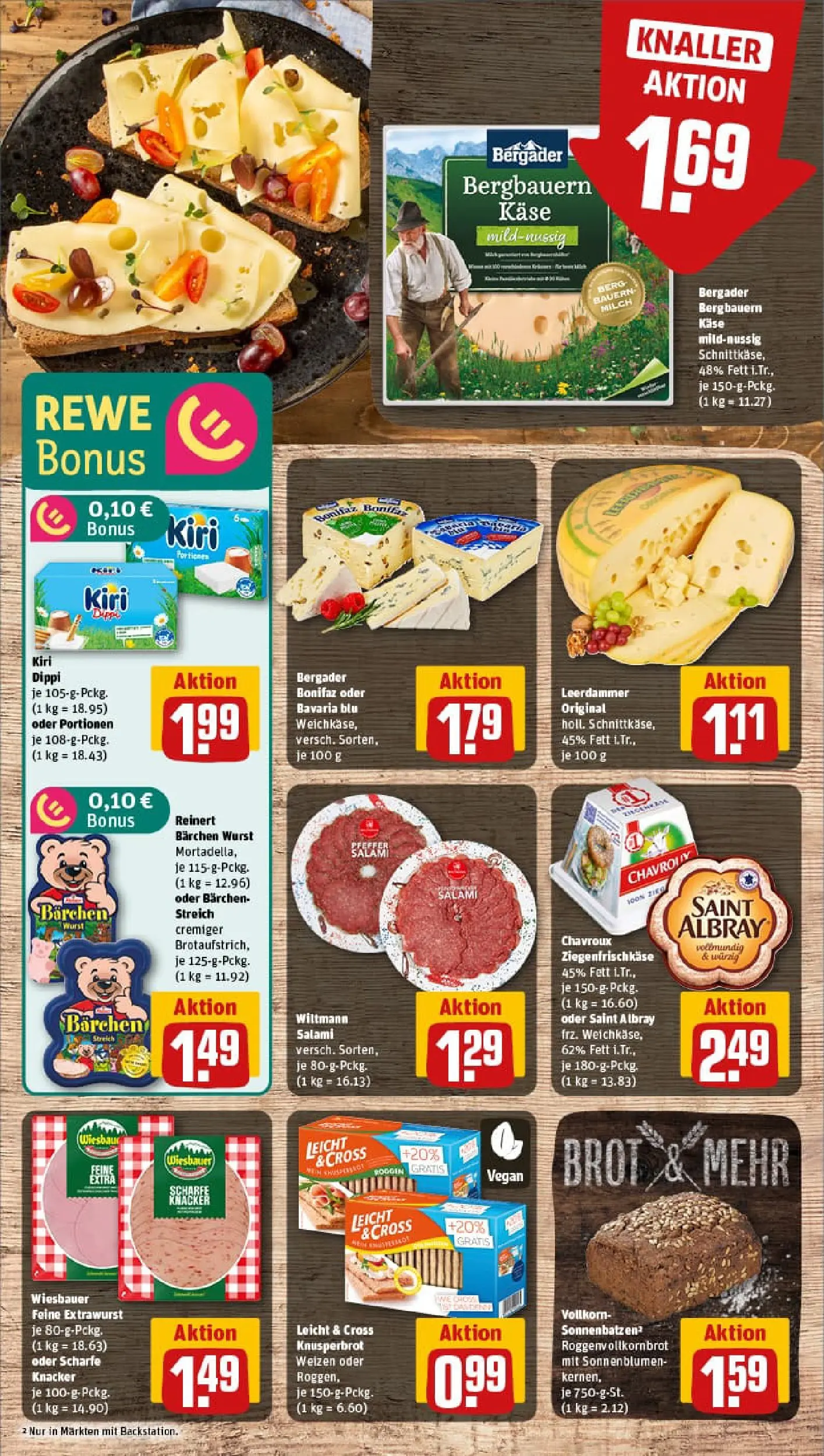 REWE Prospekt ab 11.01.2026 zum Blättern » Angebote | Seite: 9 | Produkte: Käse, Leerdammer, Wurst, Brot